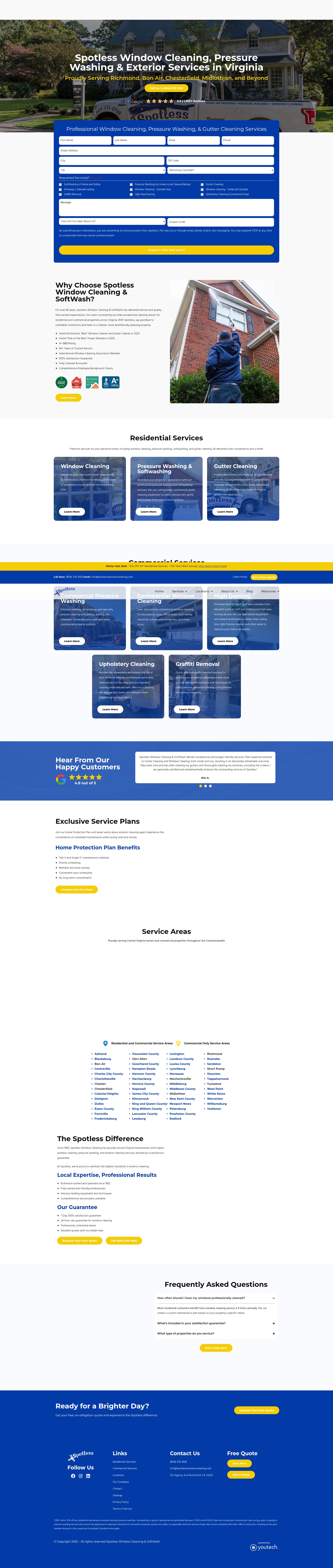 Screenshot of spotlesswindowcleaning.com