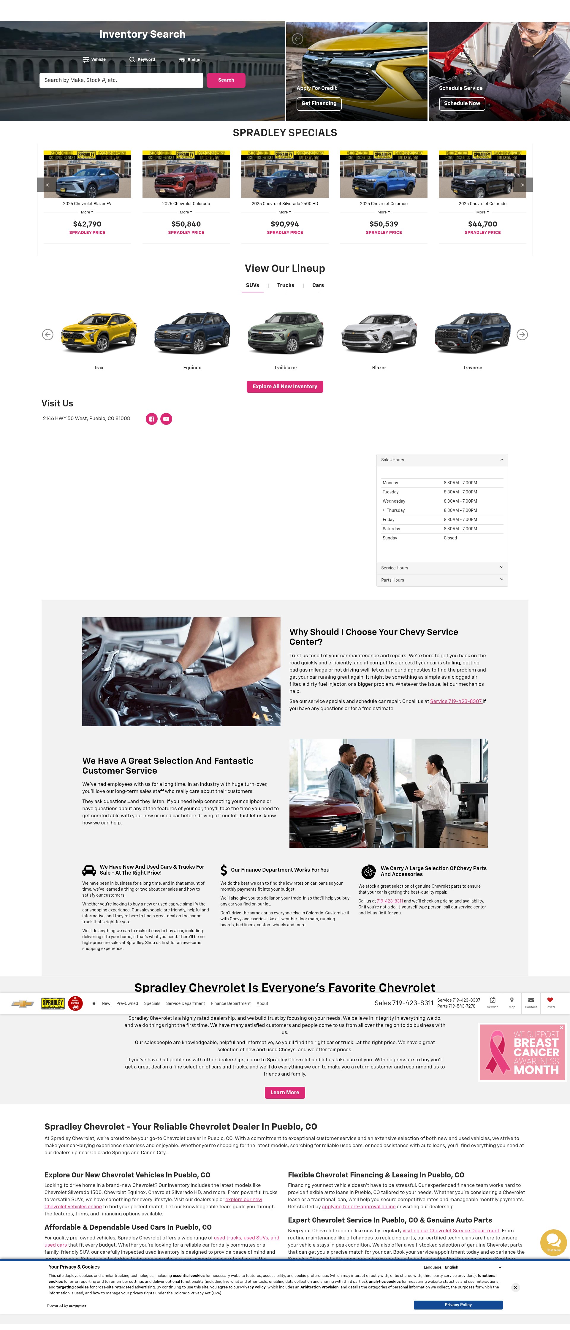 Screenshot of spradleychevy.com