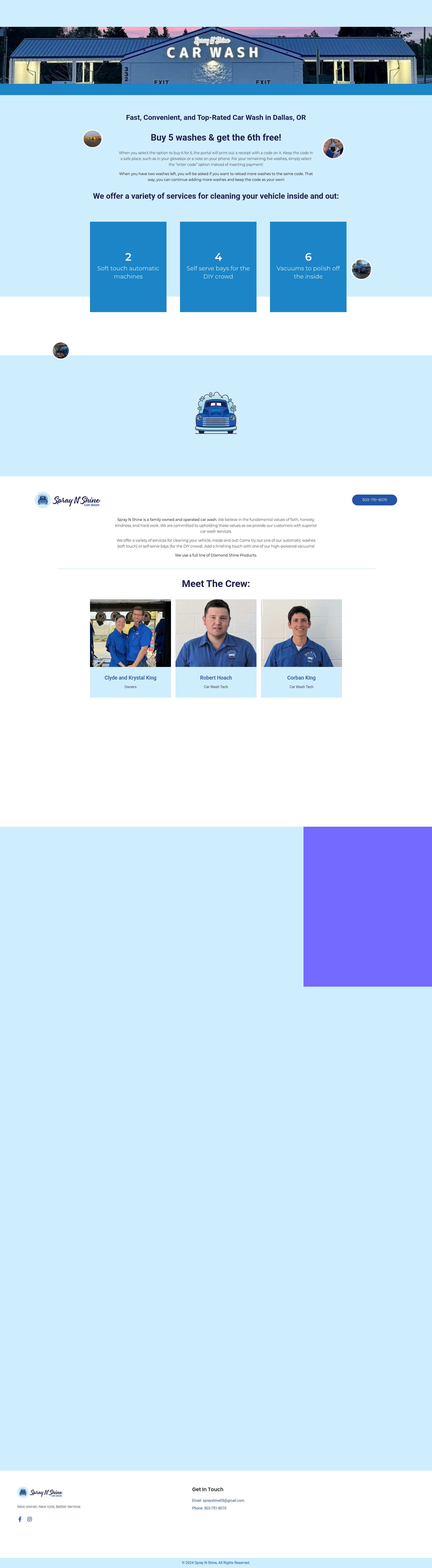 Screenshot of spraynshinecarwash.com