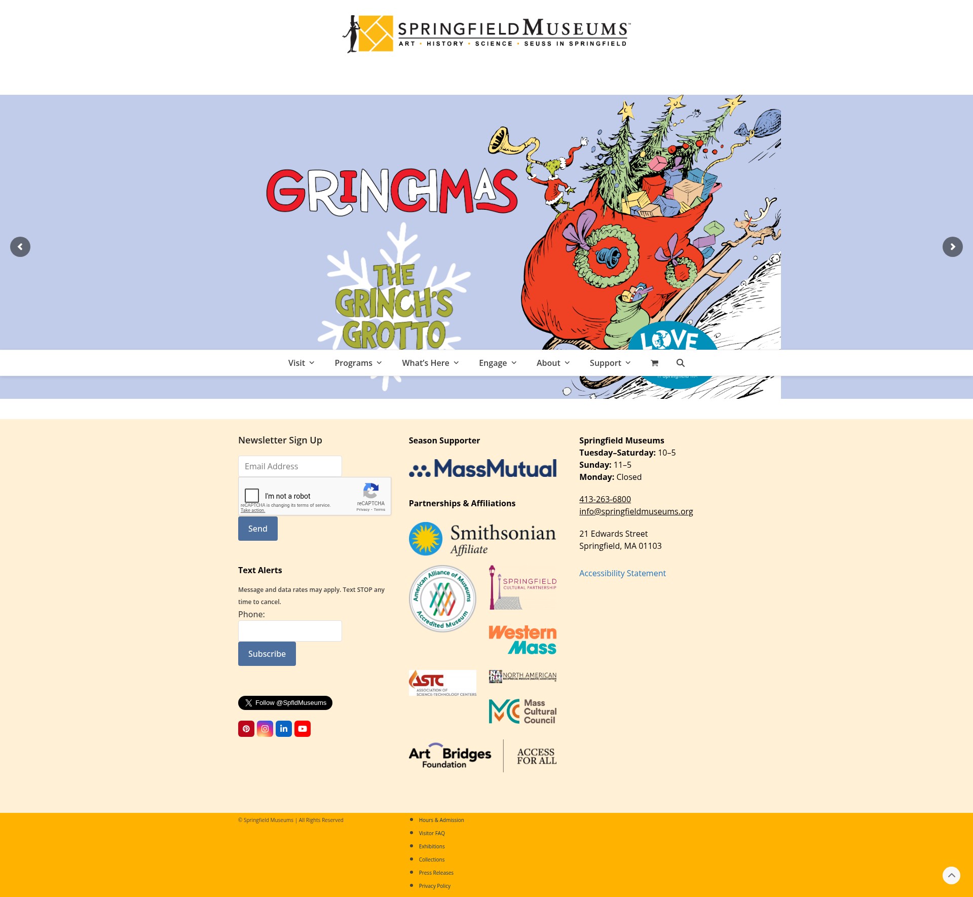 Screenshot of springfieldmuseums.org