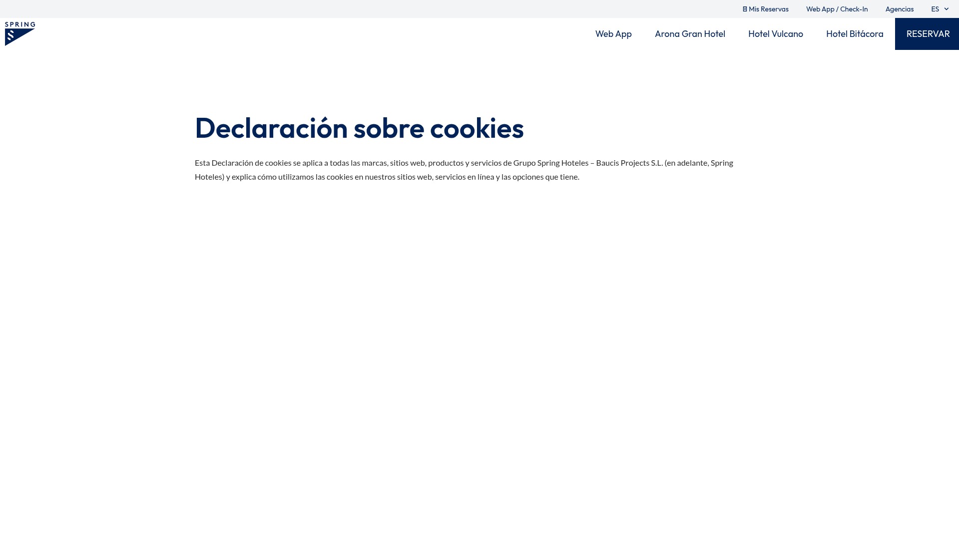 Screenshot of springhoteles.com