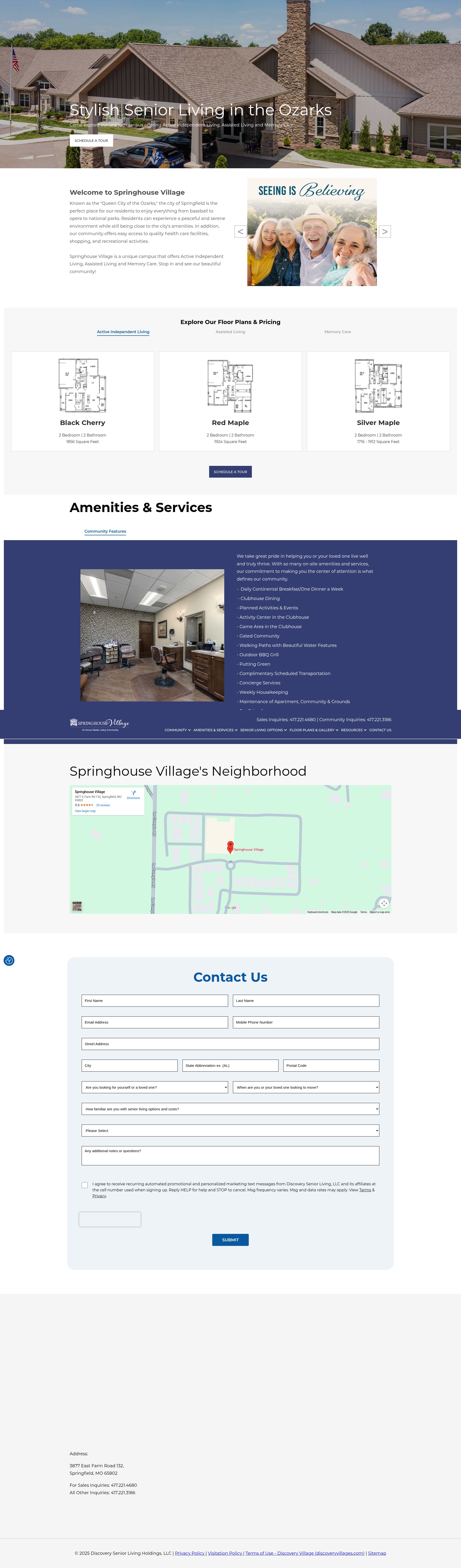 Screenshot of springhousevillageseniorliving.com