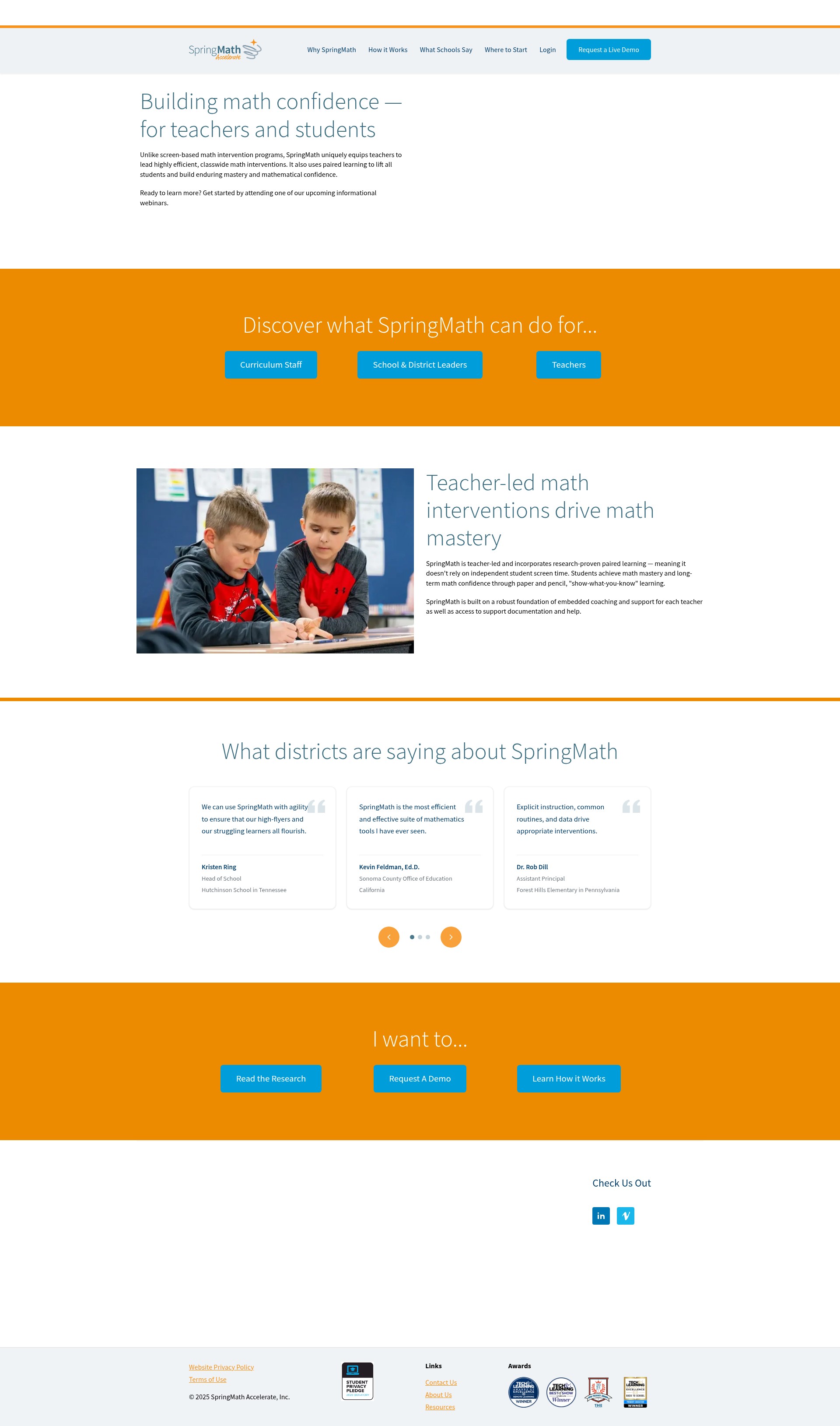 Screenshot of springmath.org