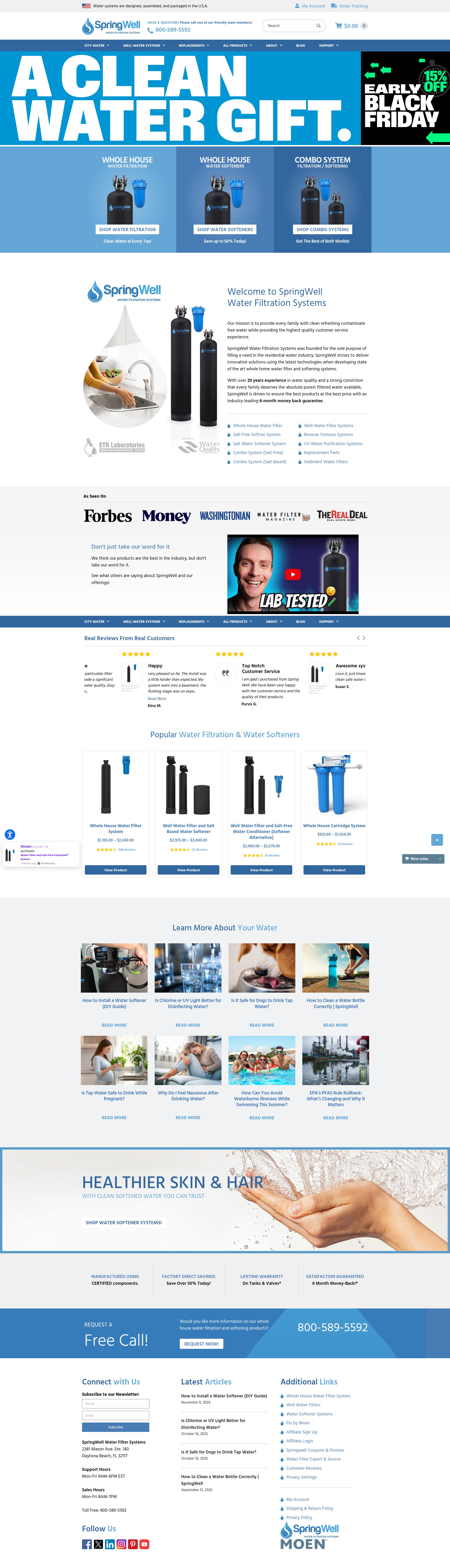 Screenshot of springwellwater.com