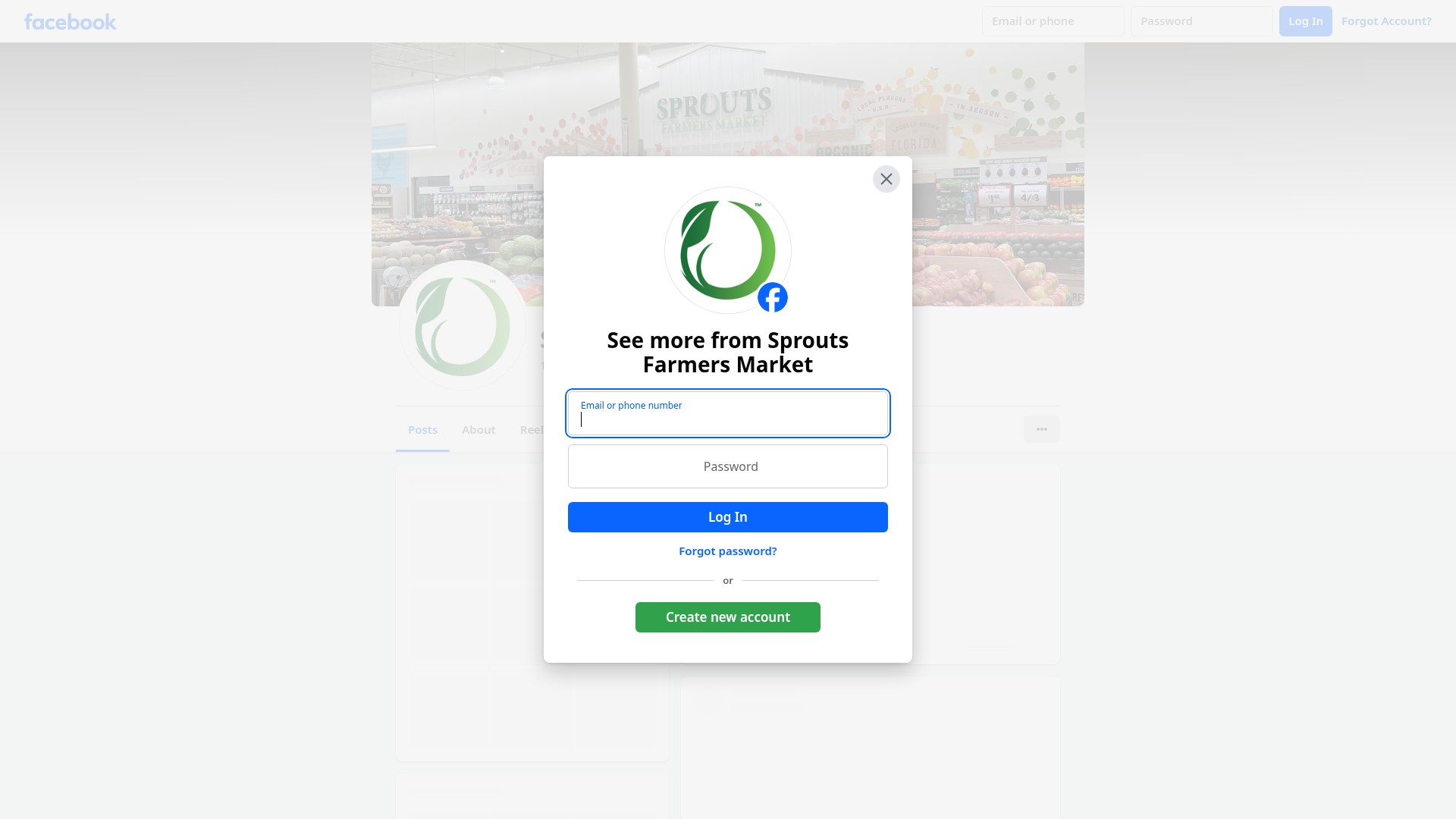 Screenshot of sprouts.com