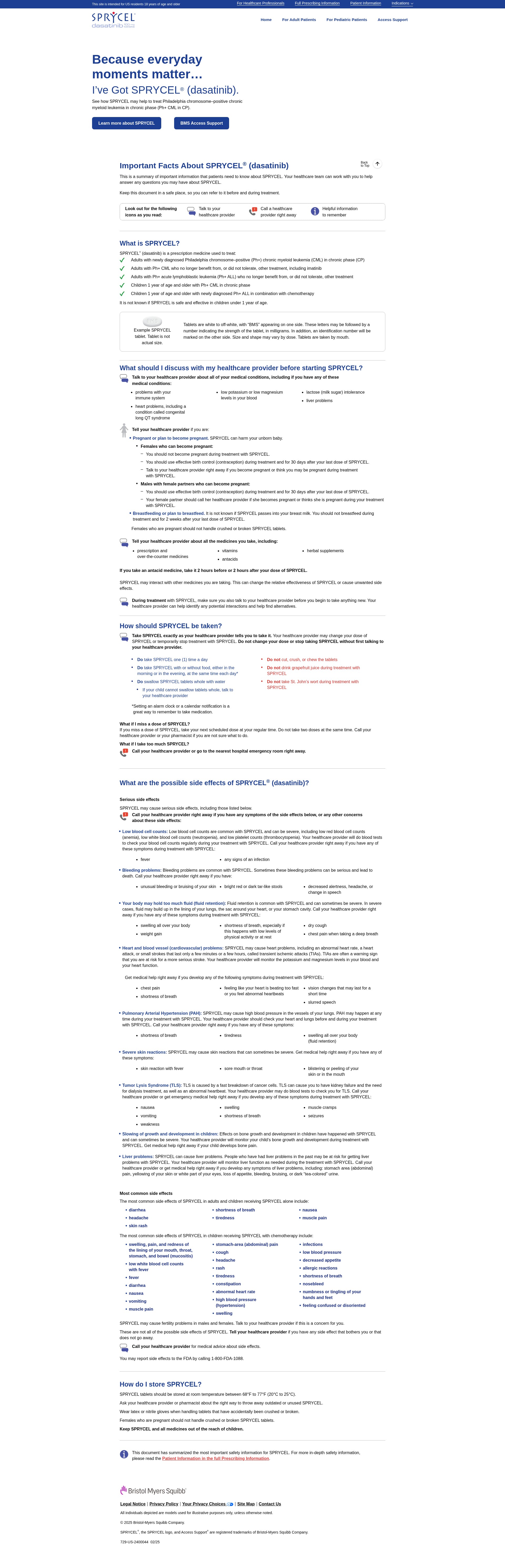 Screenshot of sprycel.com