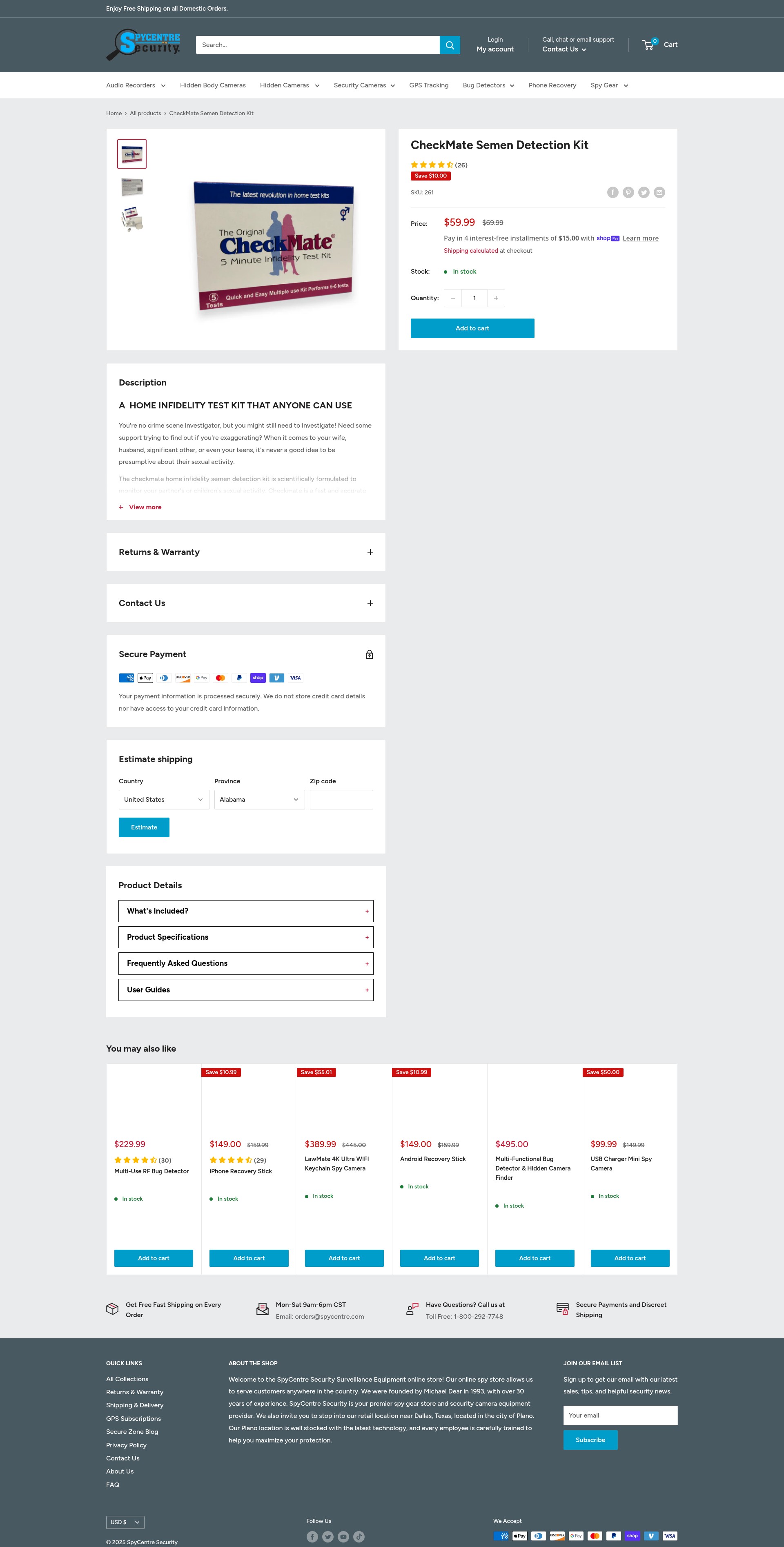 Screenshot of spycentre.com