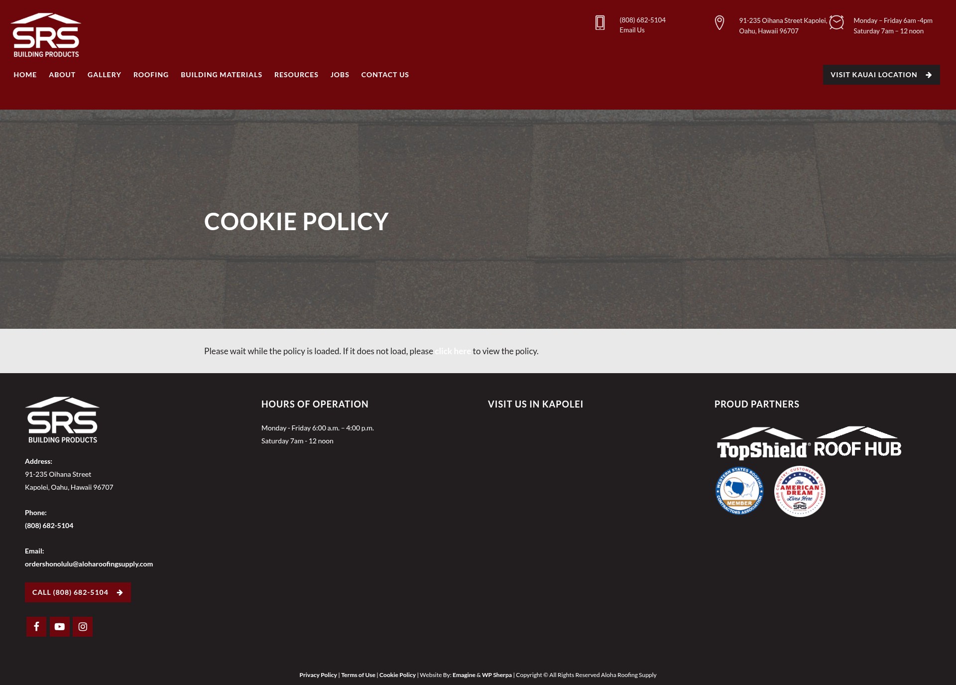 Screenshot of srsbuildingproductsoahu.com