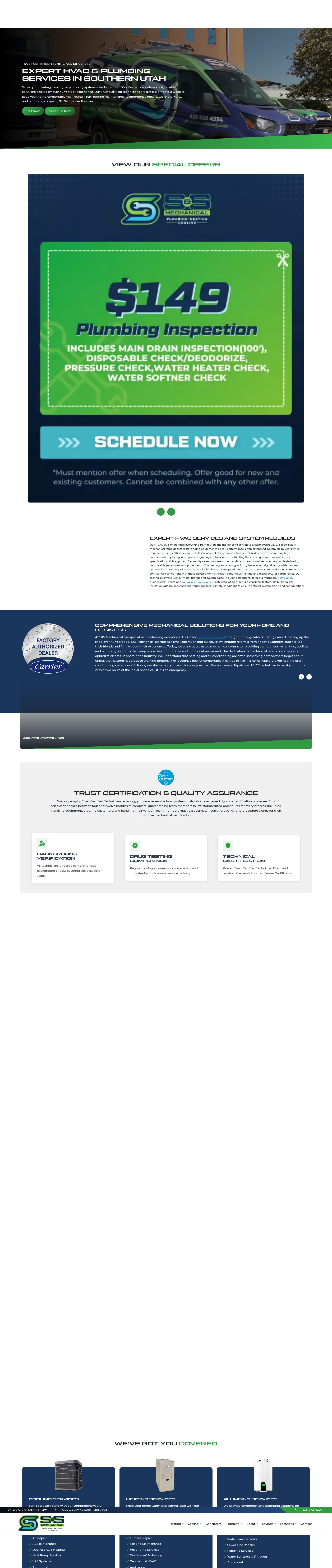 Screenshot of ssairconditioning.com