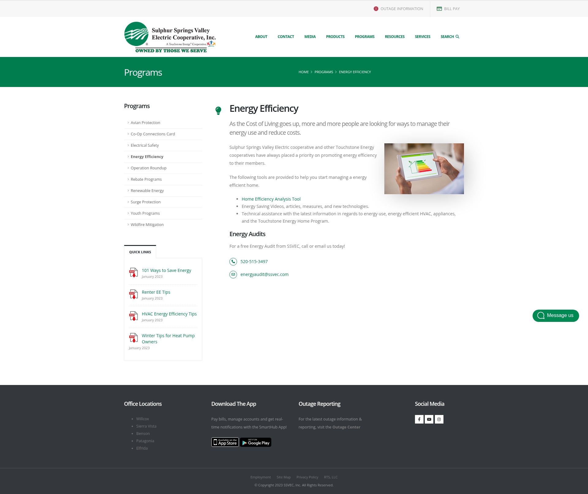 Screenshot of ssvec.org