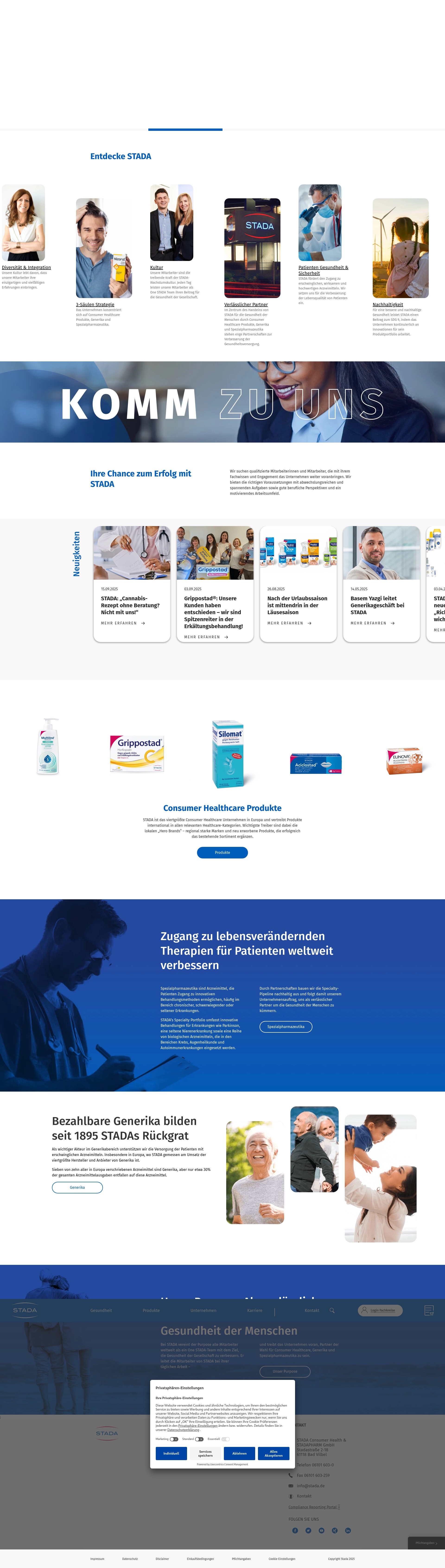 Screenshot of stada.de