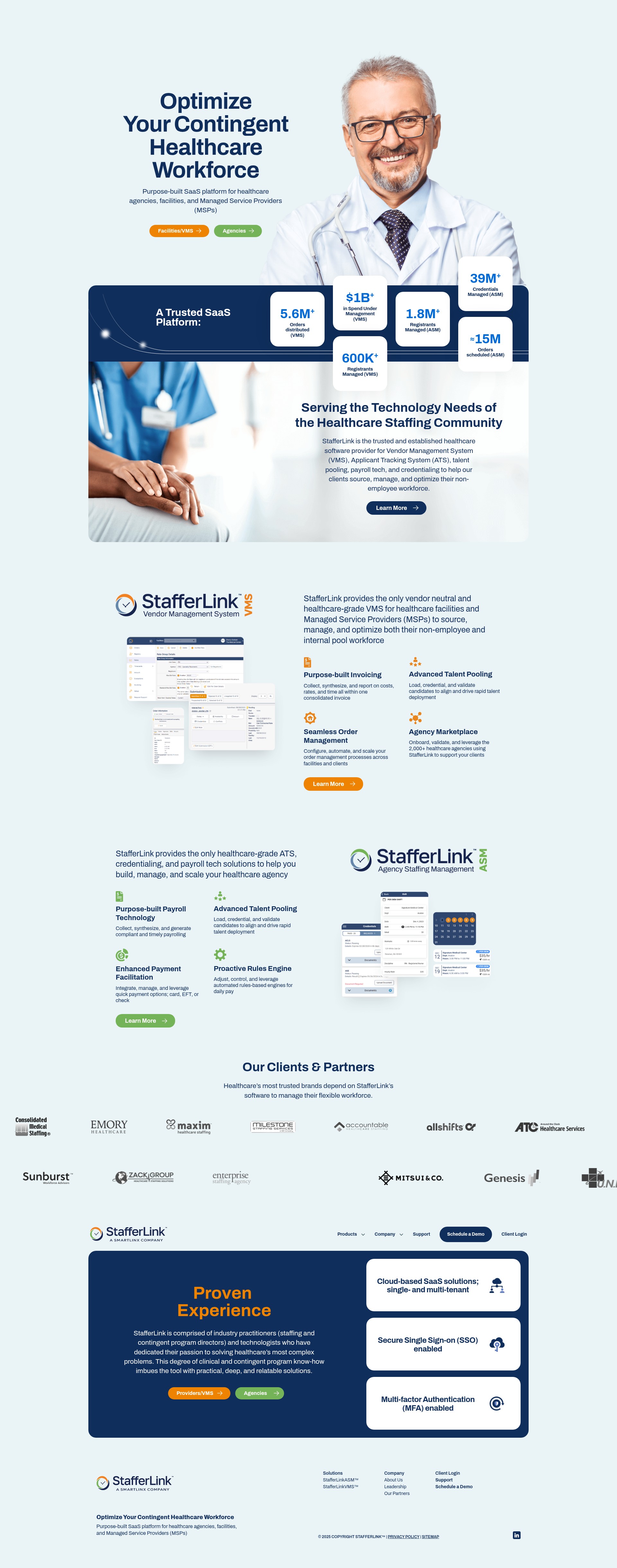 Screenshot of stafferlink.com