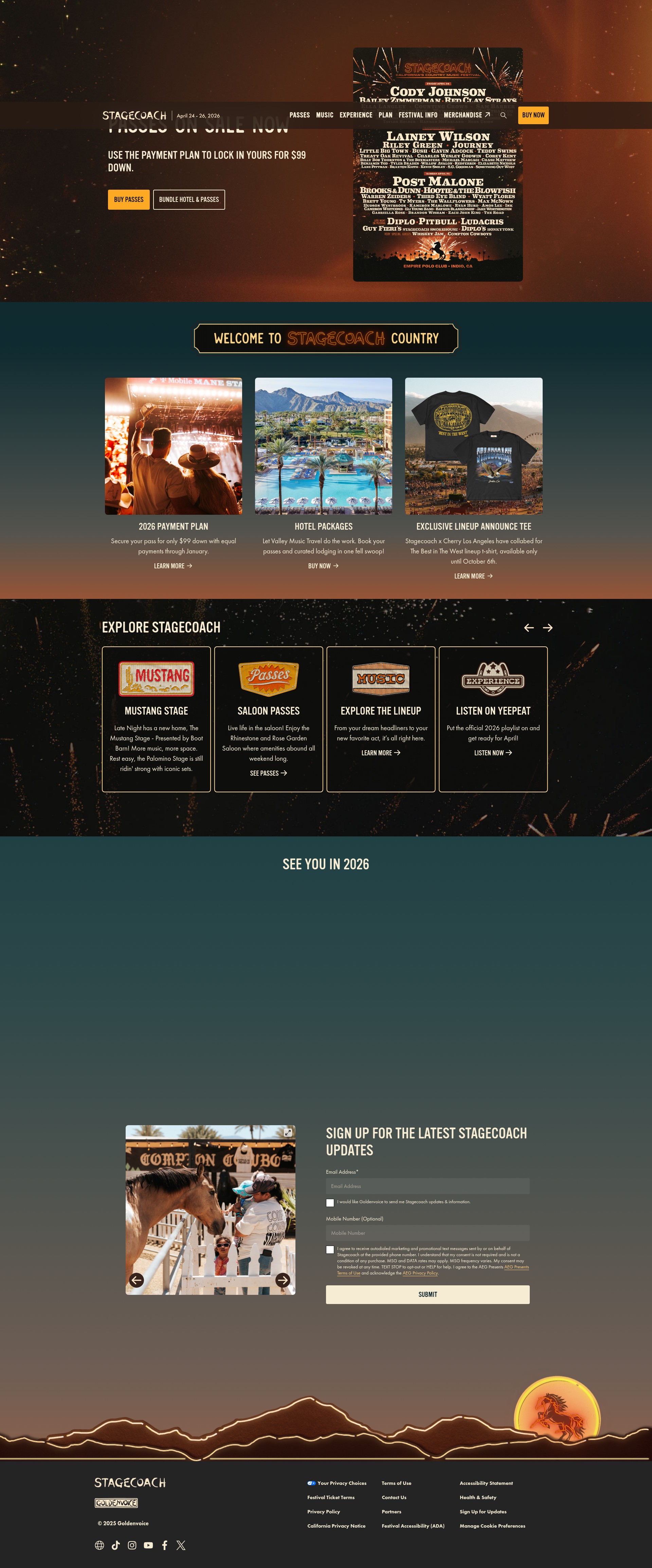 Screenshot of stagecoachfestival.com