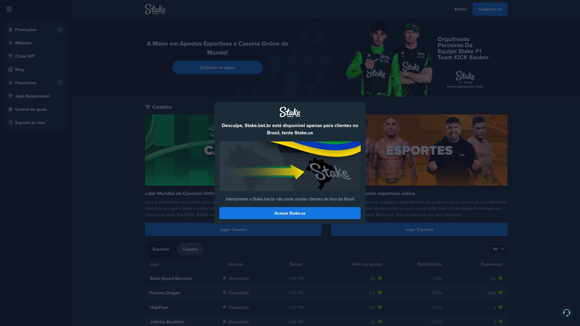 Screenshot of stake.bet.br