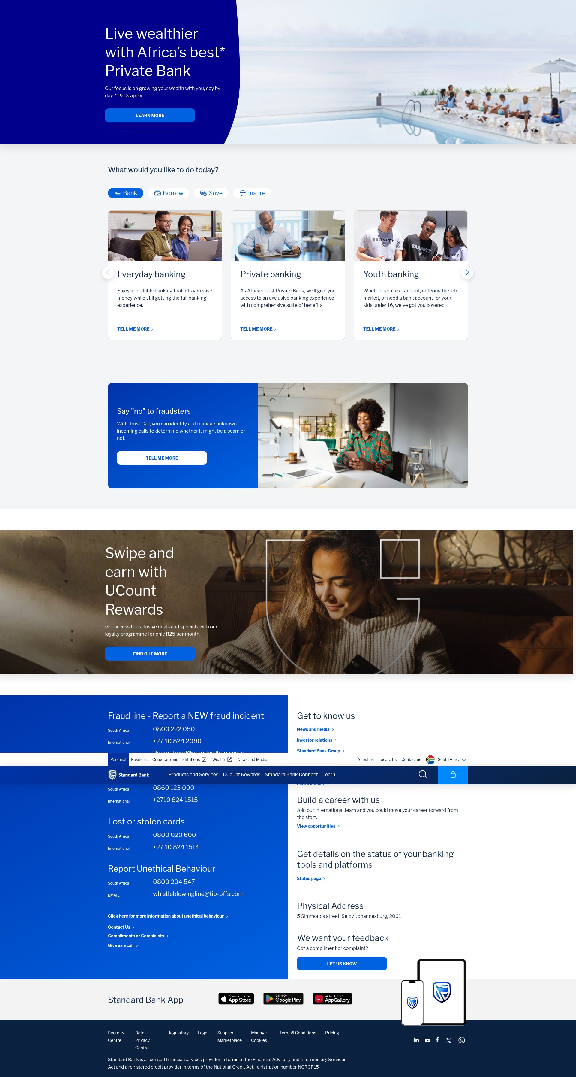 Screenshot of standardbank.co.za
