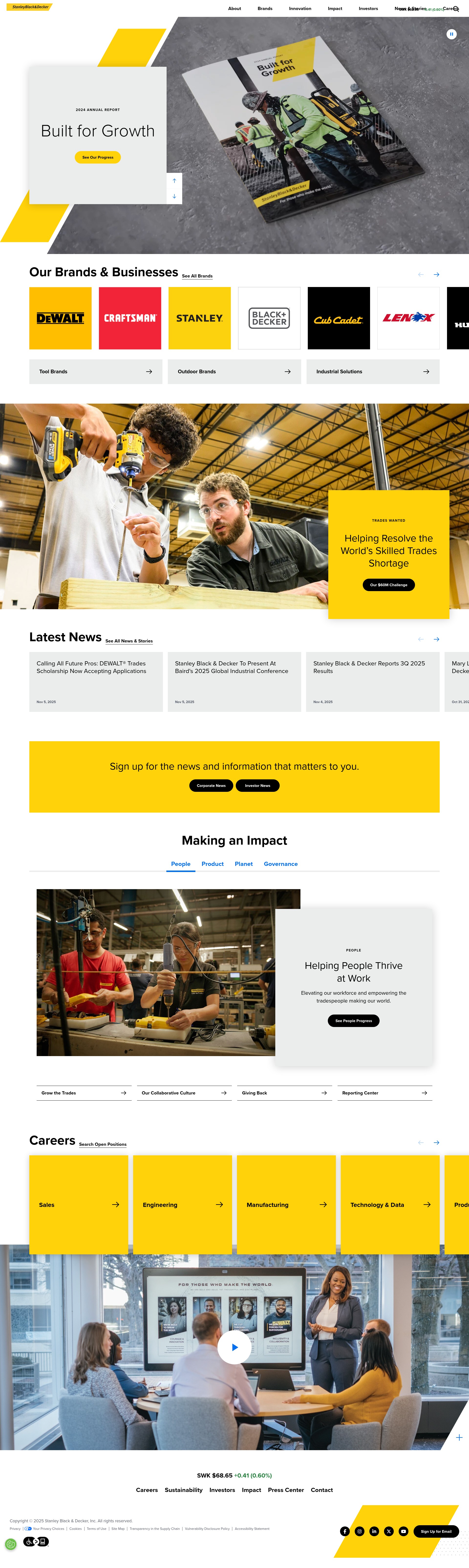 Screenshot of stanleyblackanddecker.com
