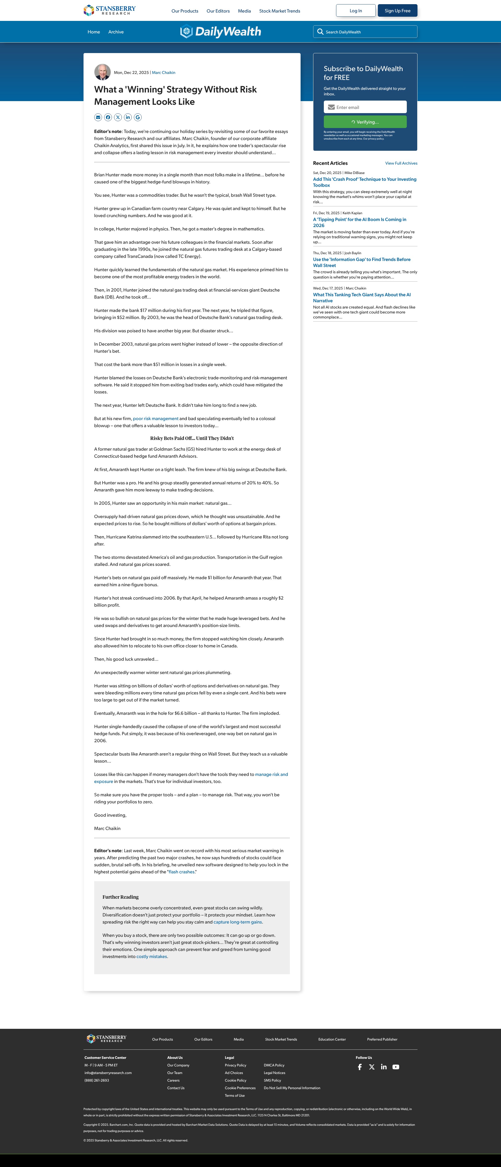 Screenshot of stansberryresearch.com