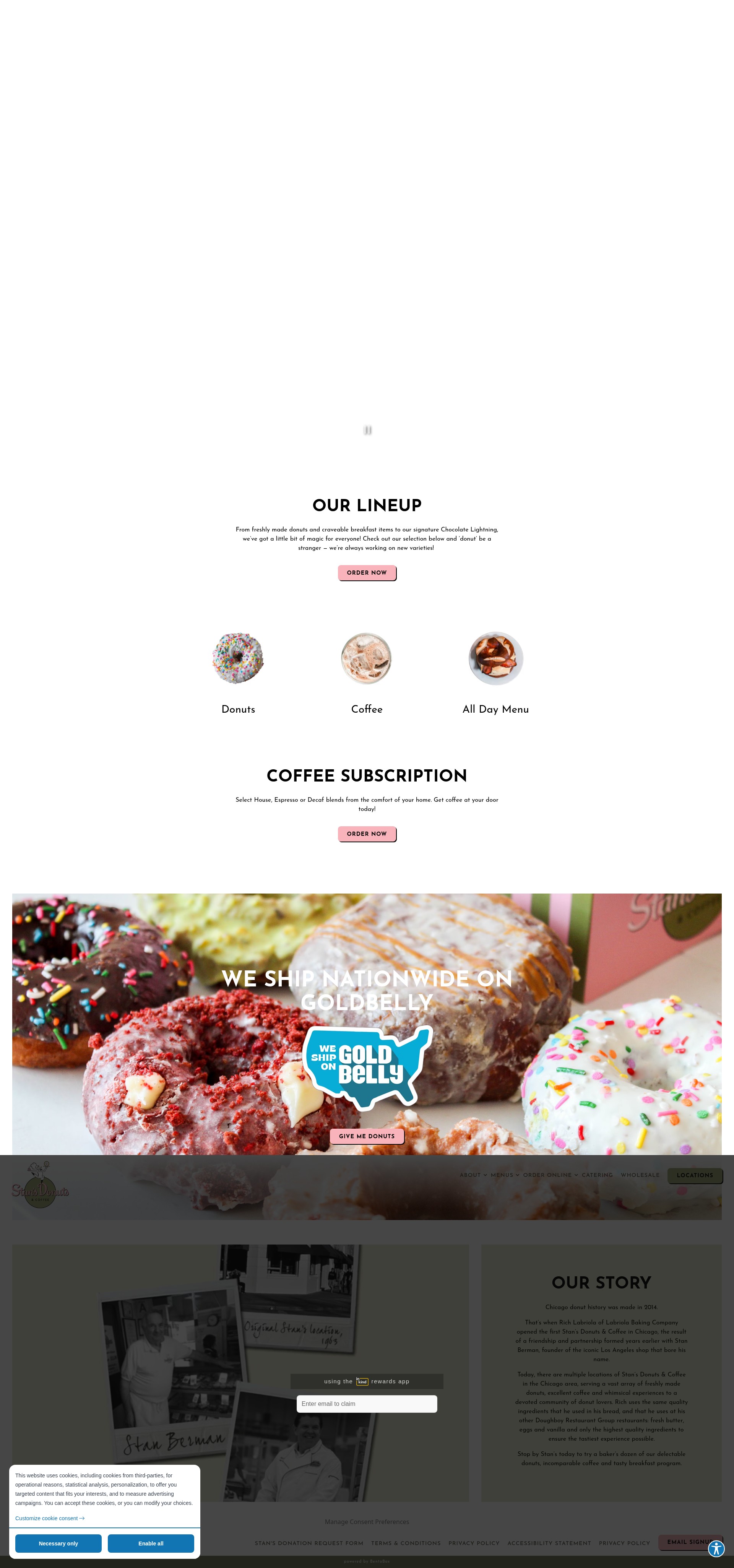 Screenshot of stansdonuts.com