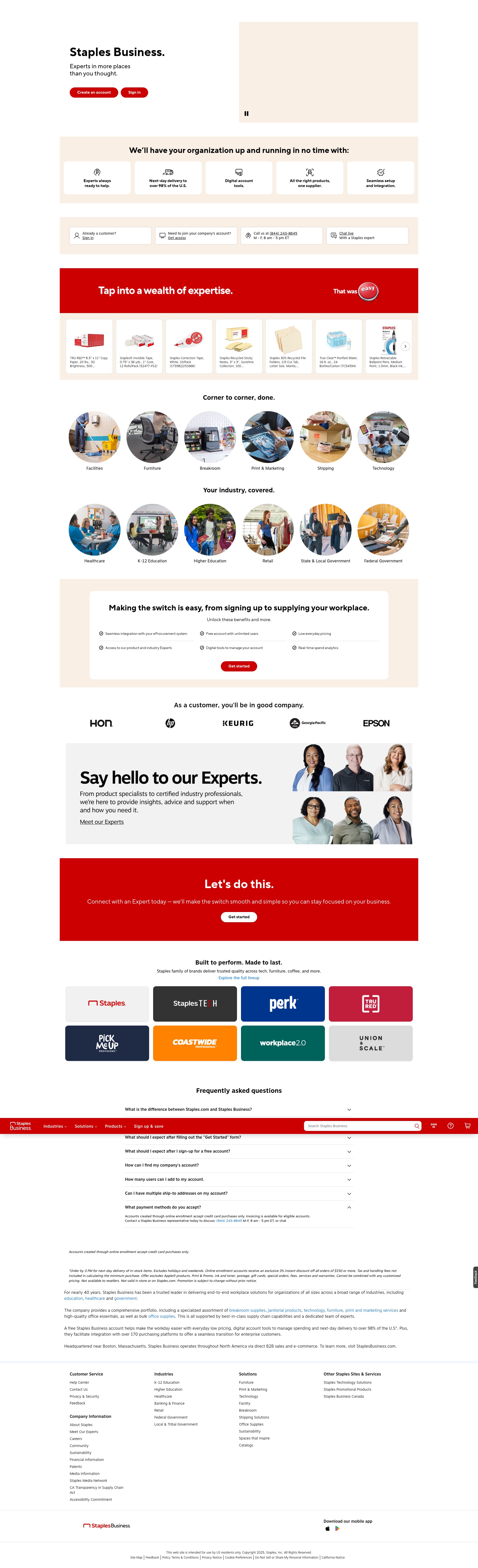 Screenshot of staplesadvantage.com