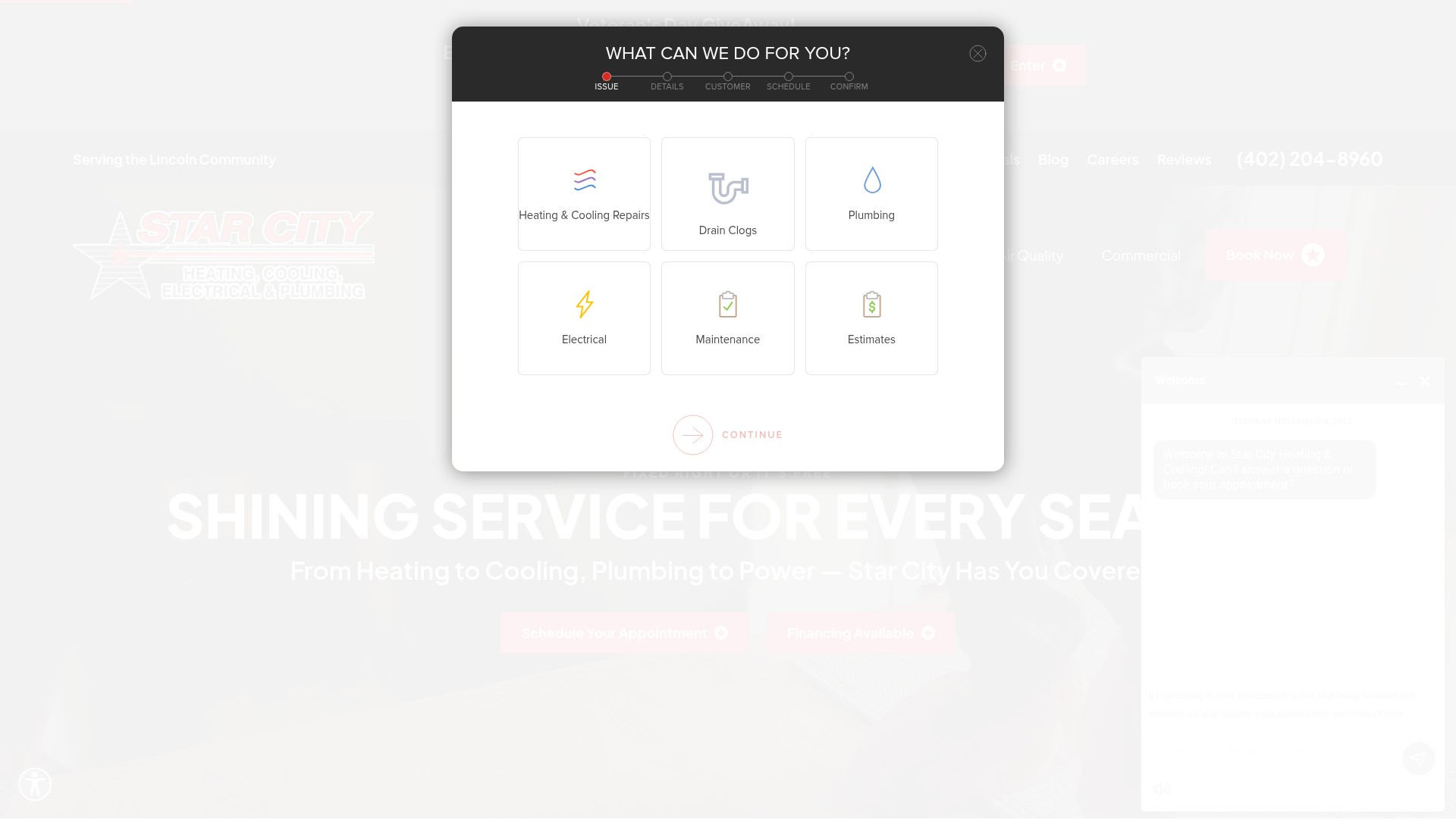 Screenshot of starcityair.com