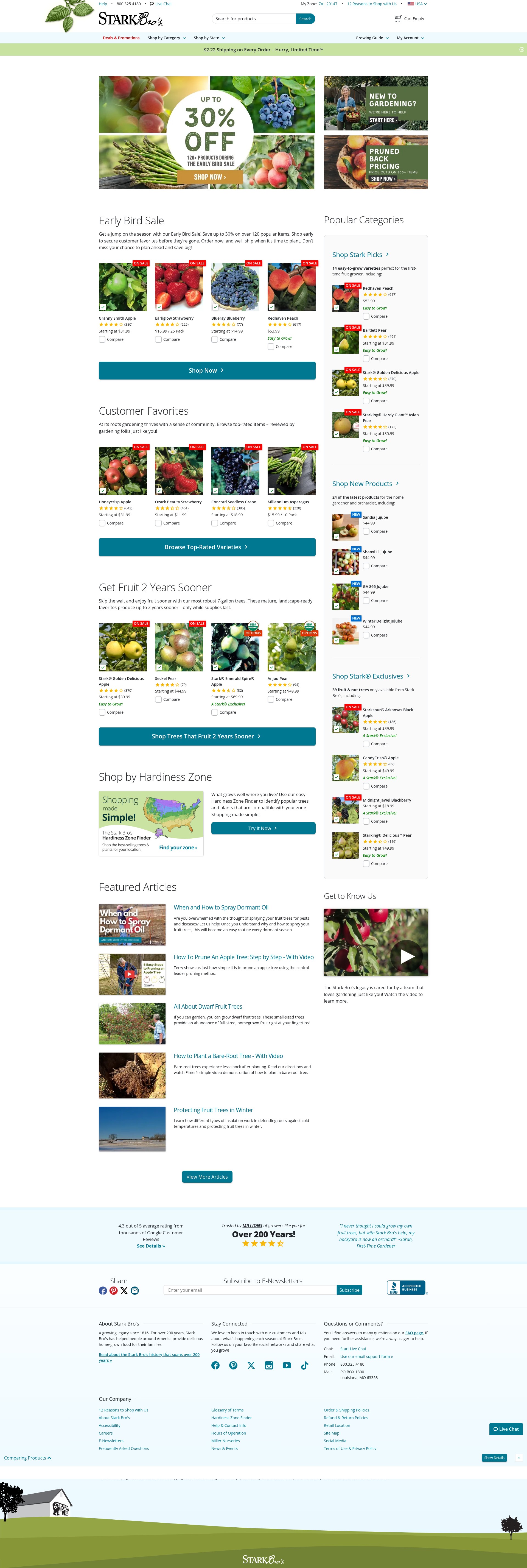Screenshot of starkbros.com