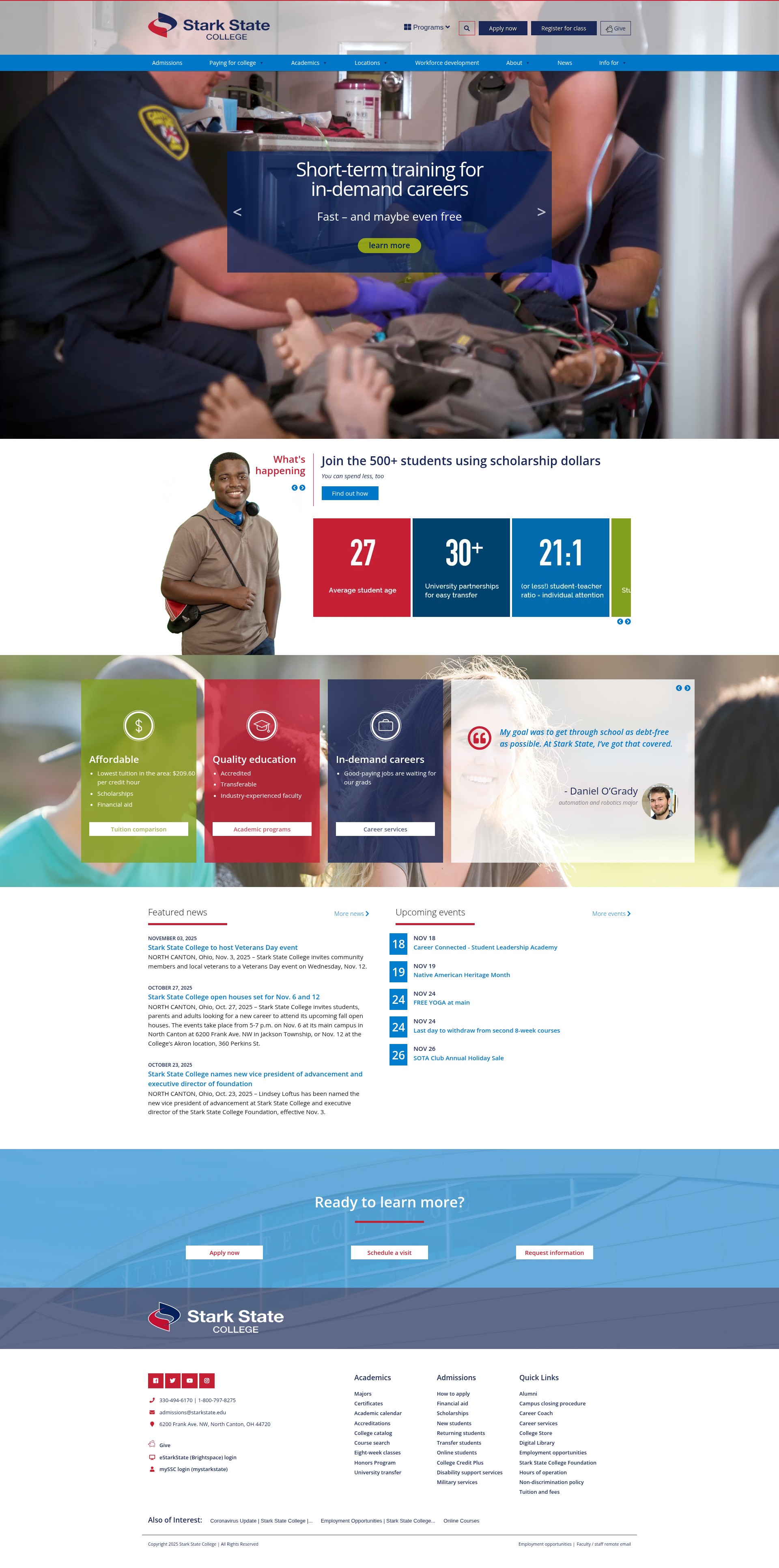 Screenshot of starkstate.edu