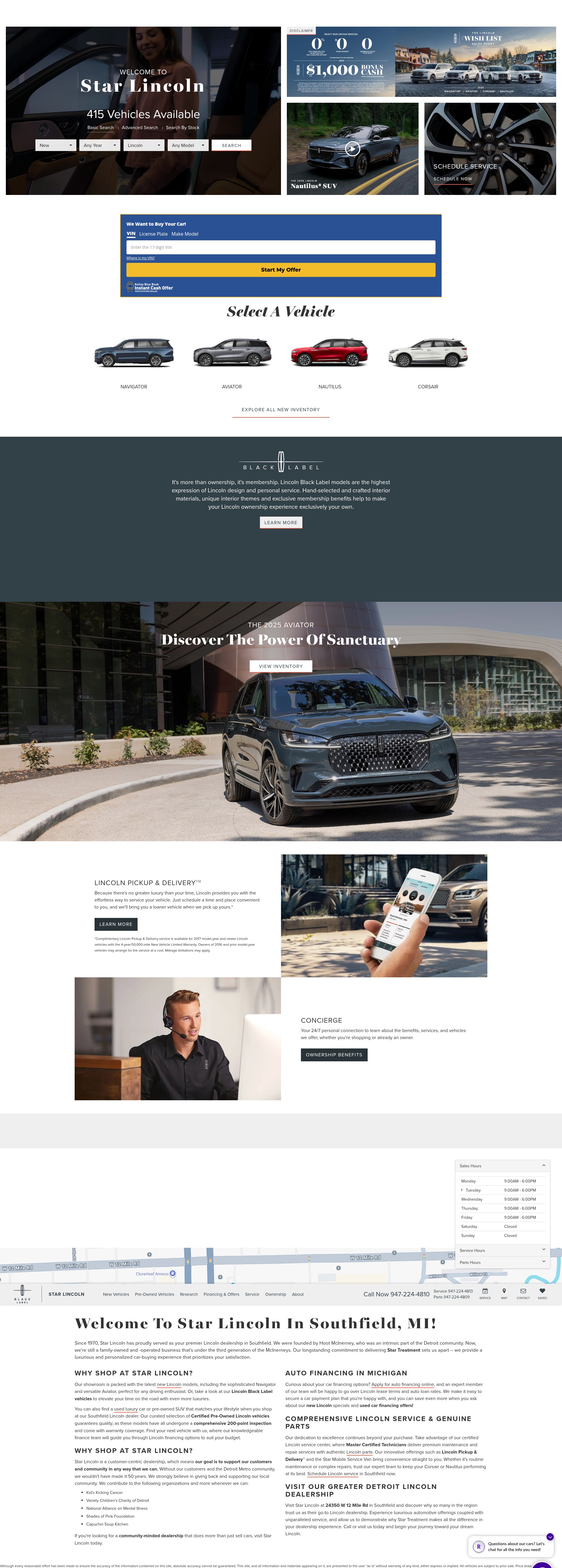 Screenshot of starlincoln.com