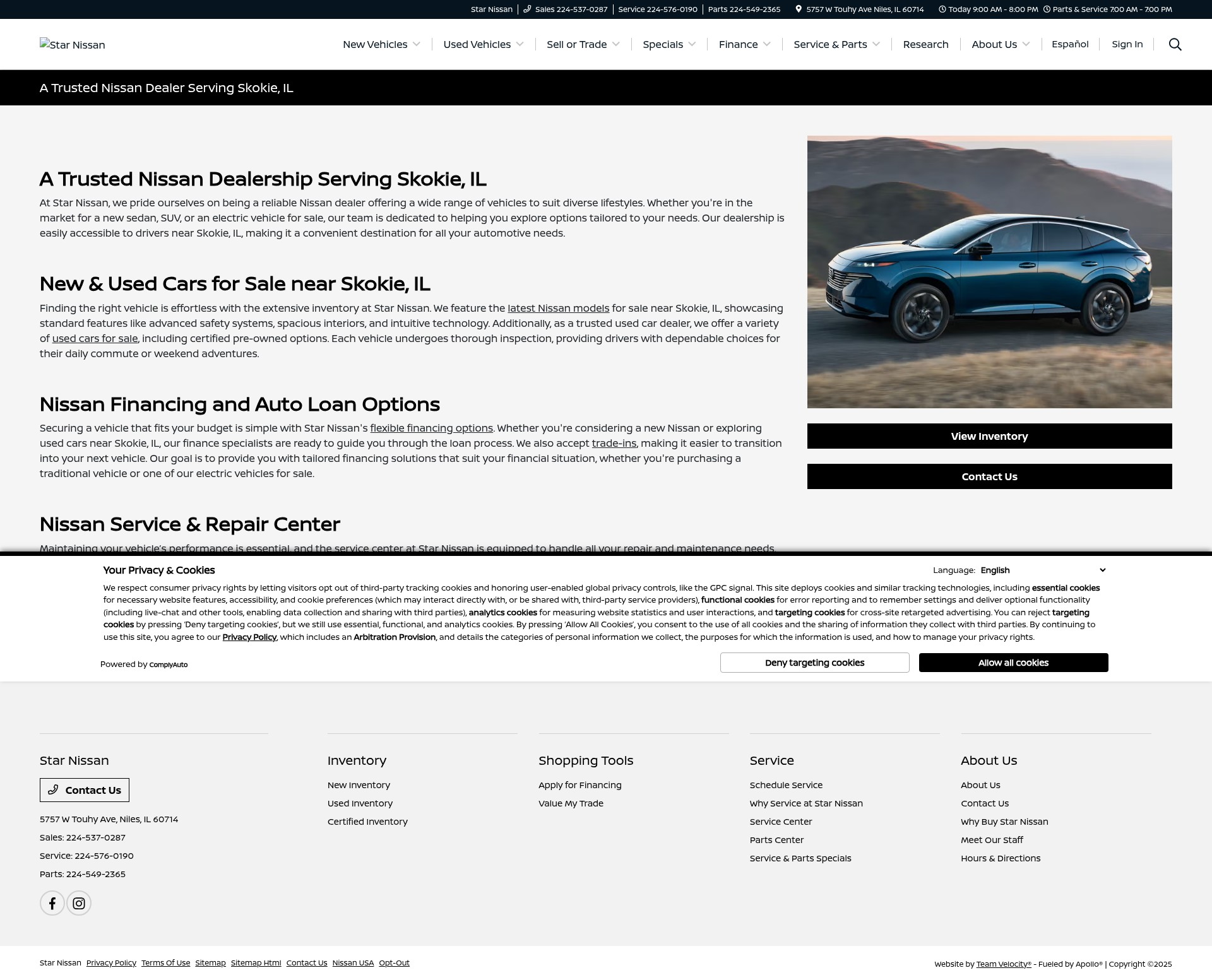 Screenshot of starnissan.com