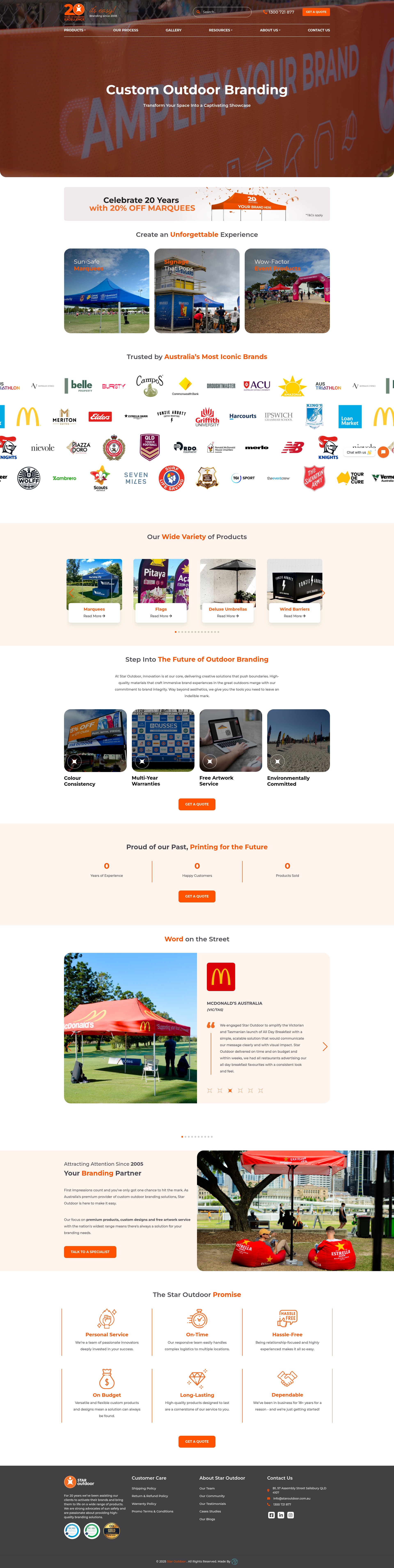 Screenshot of staroutdoor.com.au