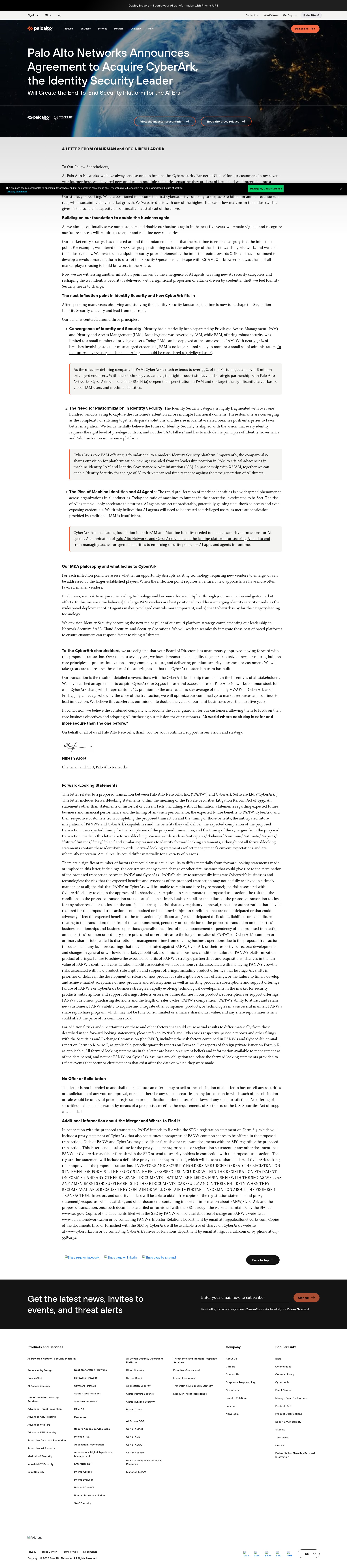 Screenshot of start.paloaltonetworks.com