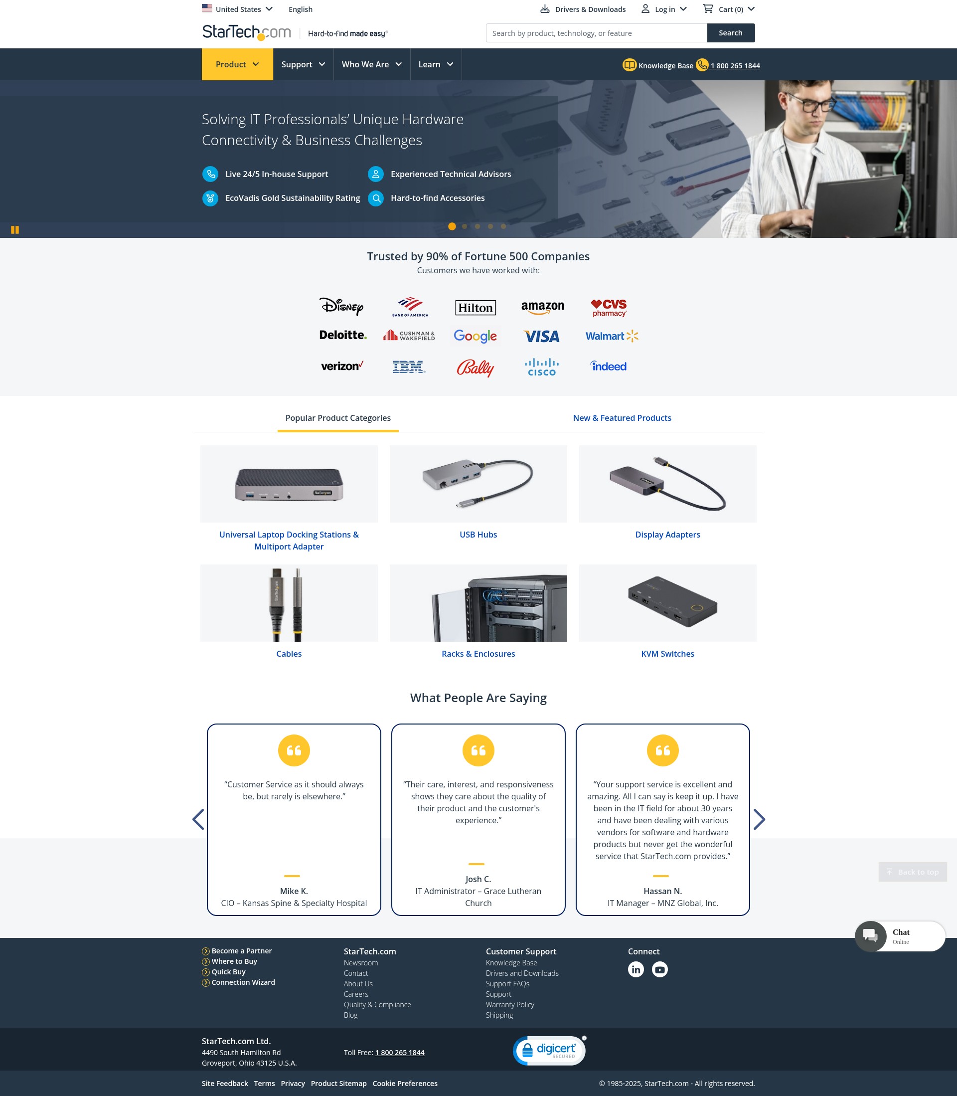 Screenshot of startech.com