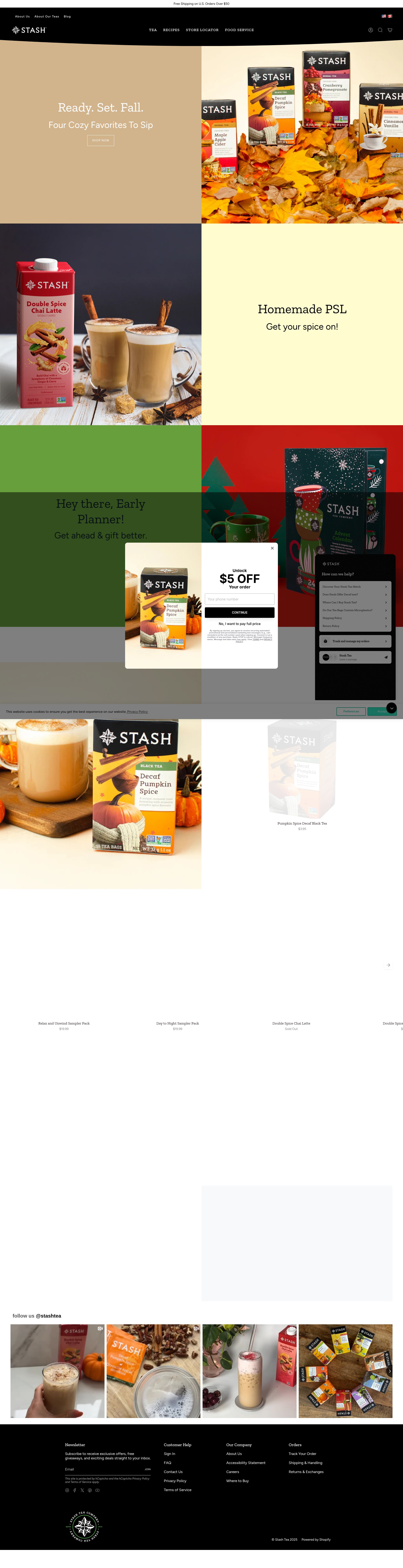 Screenshot of stashtea.com