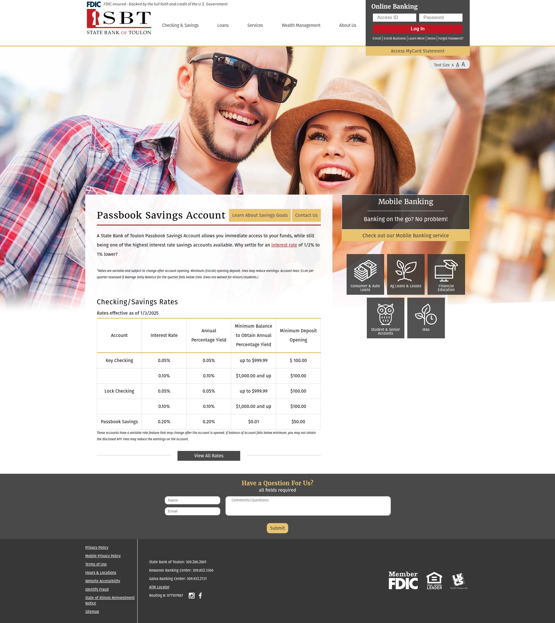 Screenshot of statebankoftoulon.com