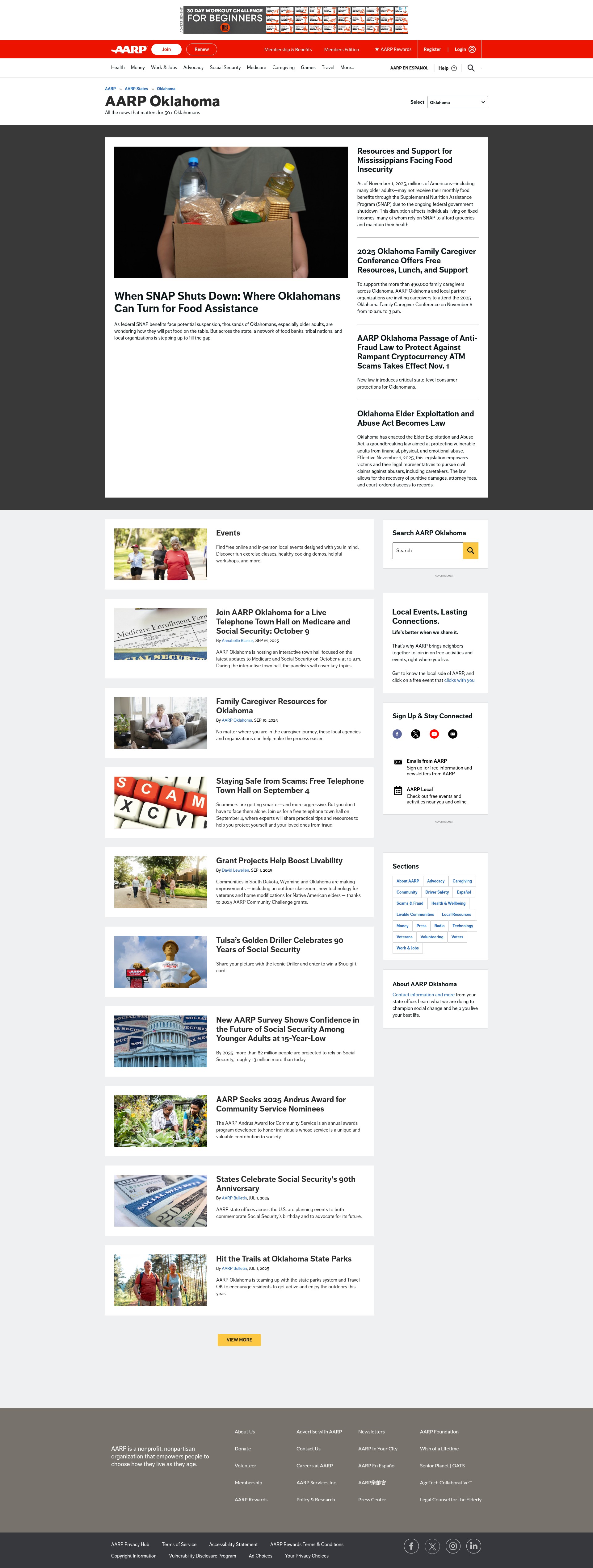 Screenshot of states.aarp.org