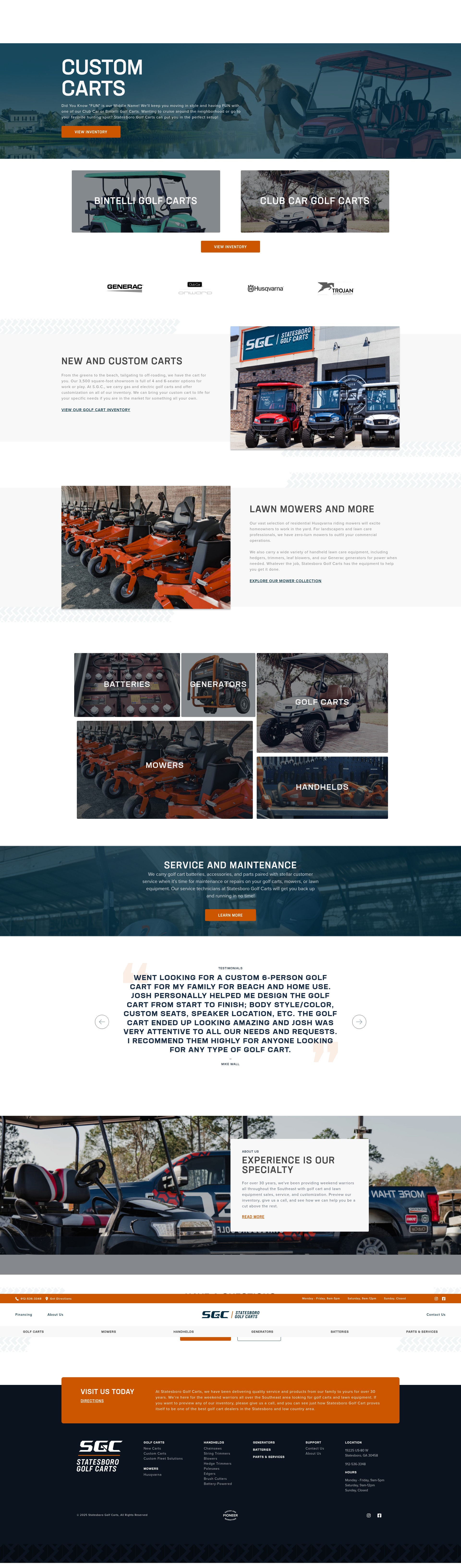 Screenshot of statesborogolfcarts.com