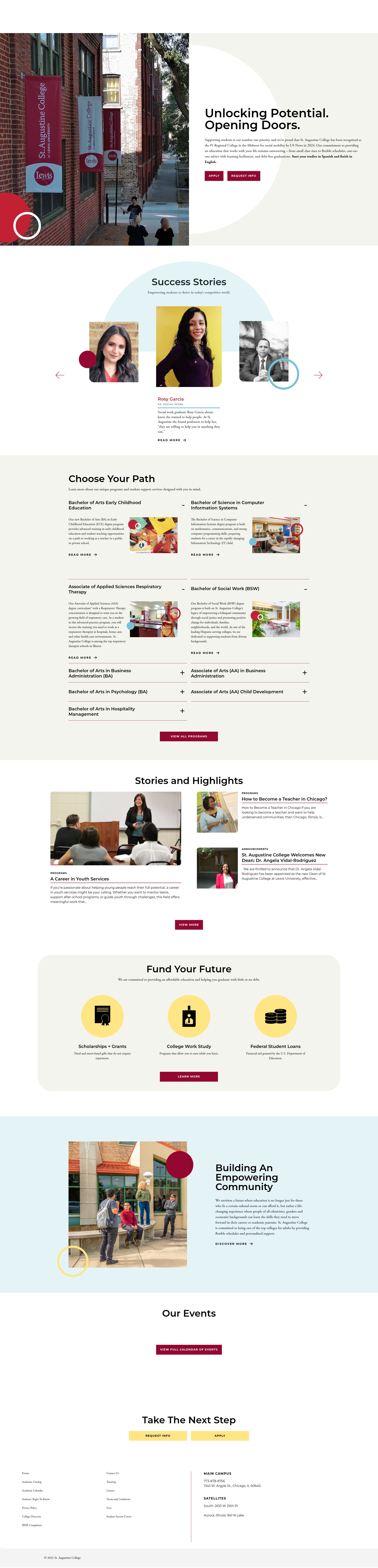 Screenshot of staugustine.edu