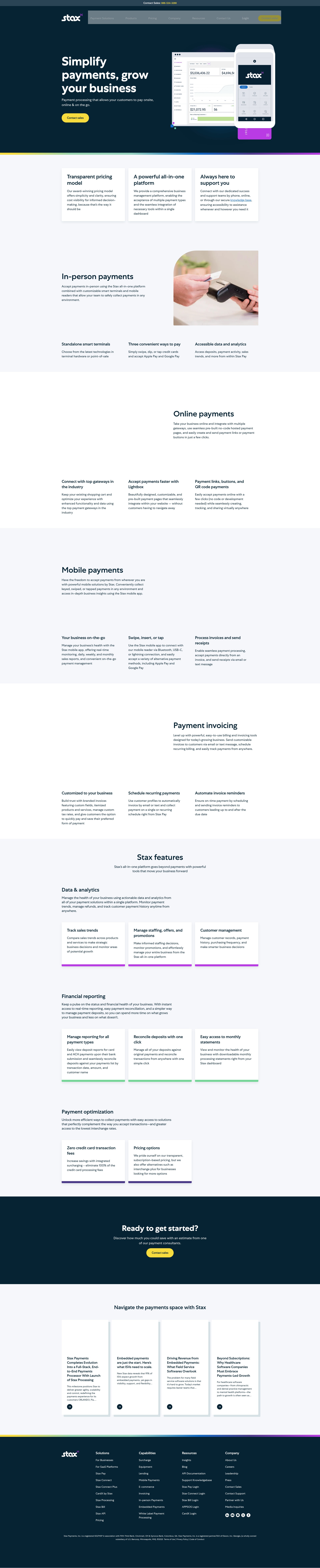 Screenshot of staxpayments.com