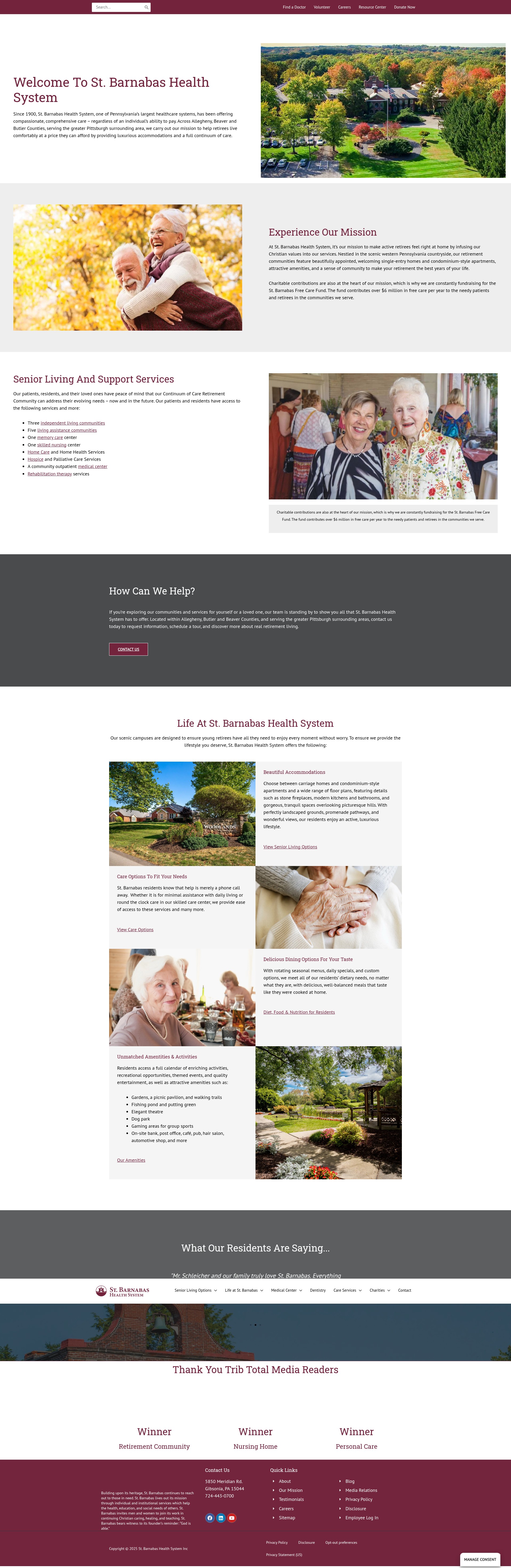 Screenshot of stbarnabashealthsystem.com