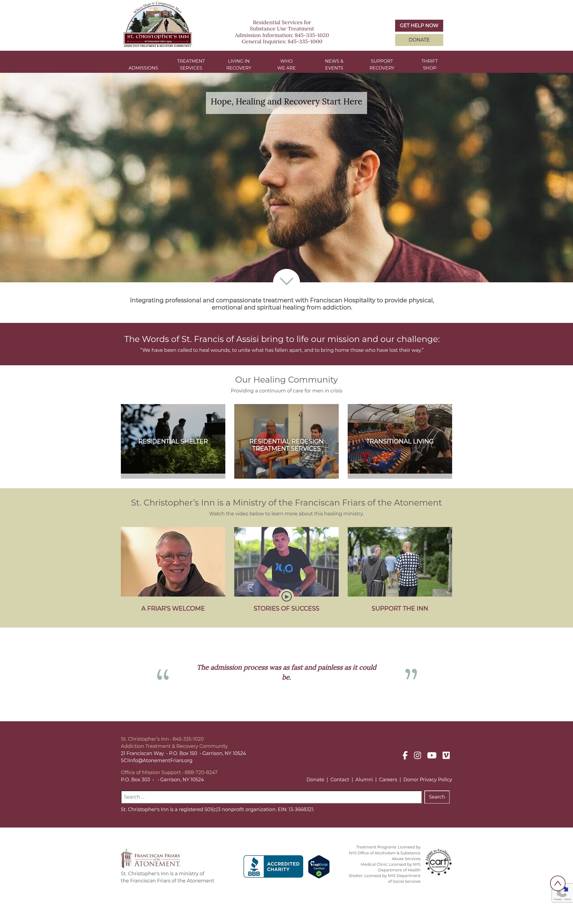 Screenshot of stchristophersinn-graymoor.org