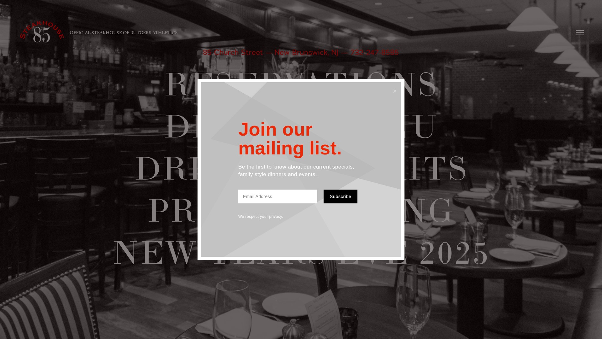 Screenshot of steakhouse85.com