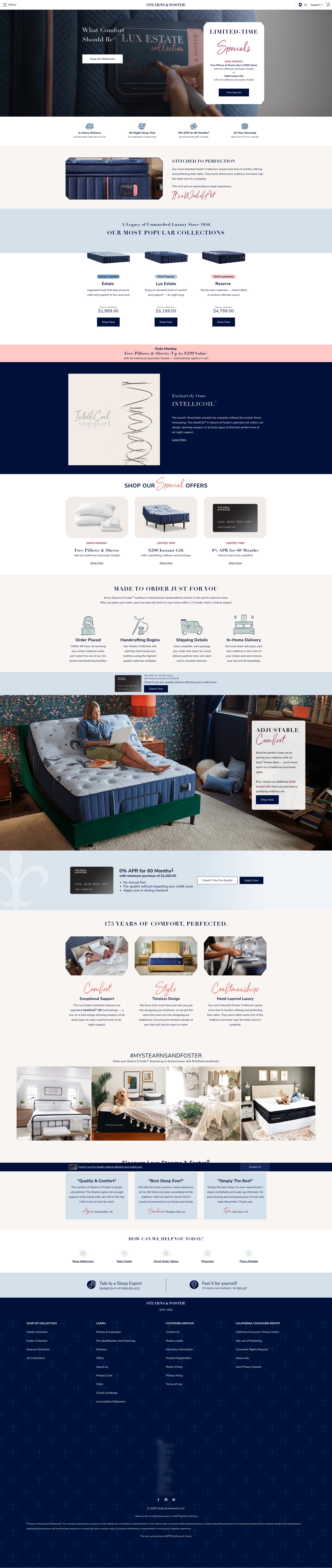 Screenshot of stearnsandfoster.com
