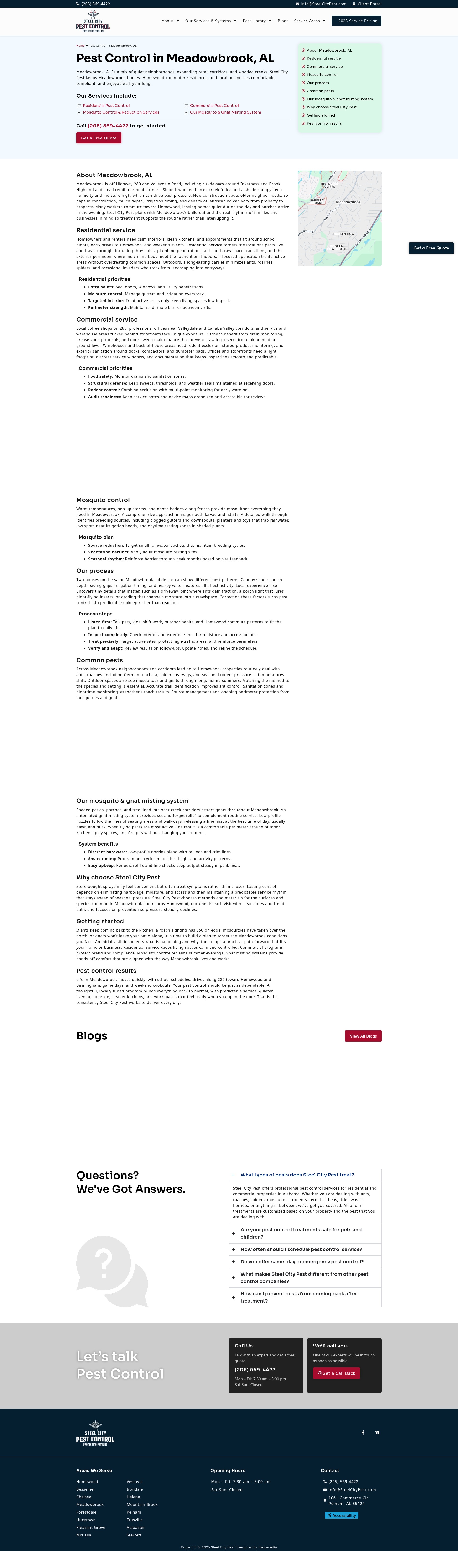 Screenshot of steelcitypest.com