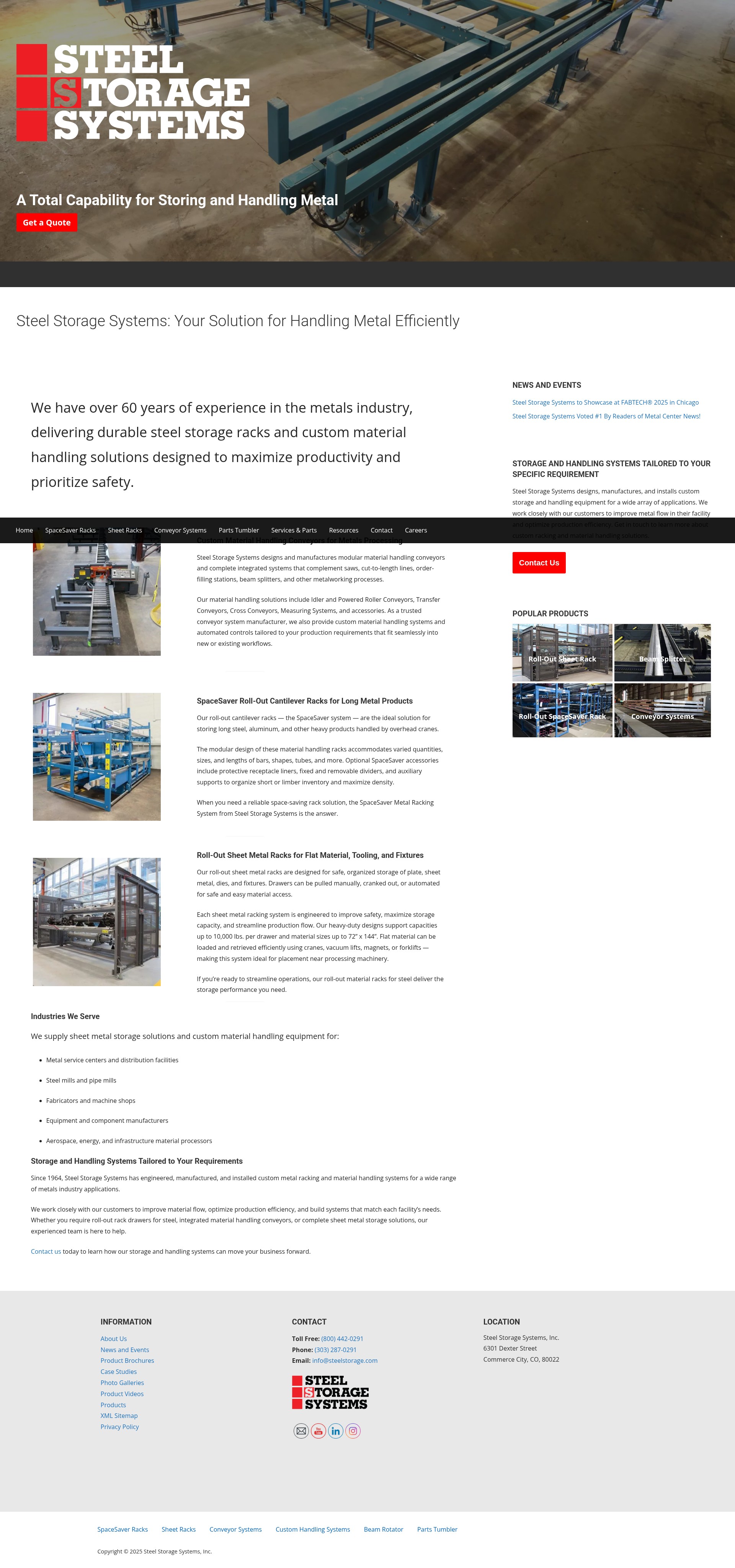 Screenshot of steelstorage.com