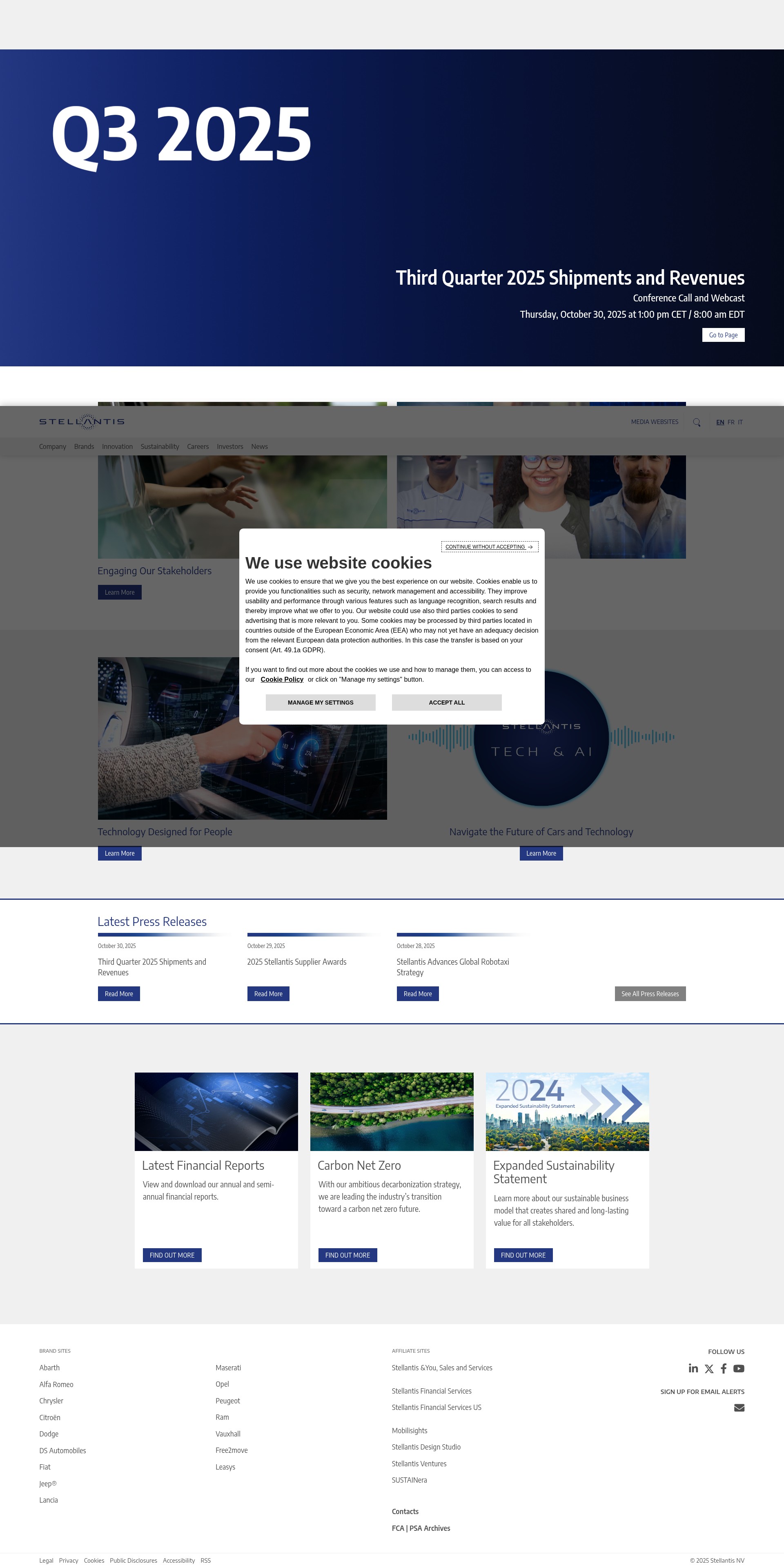 Screenshot of stellantis.com