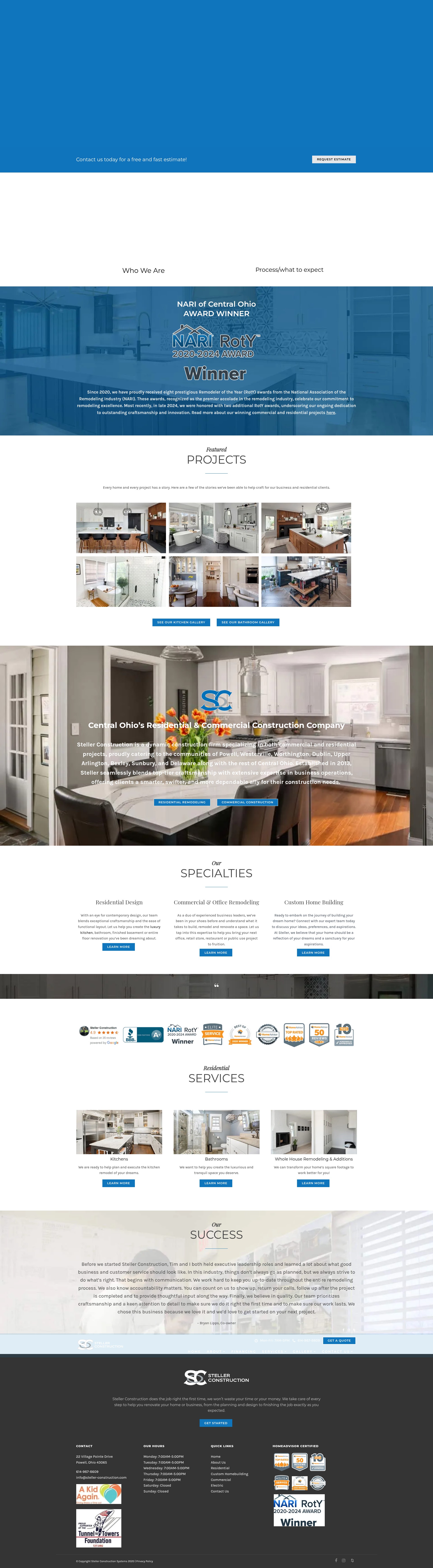 Screenshot of steller-construction.com