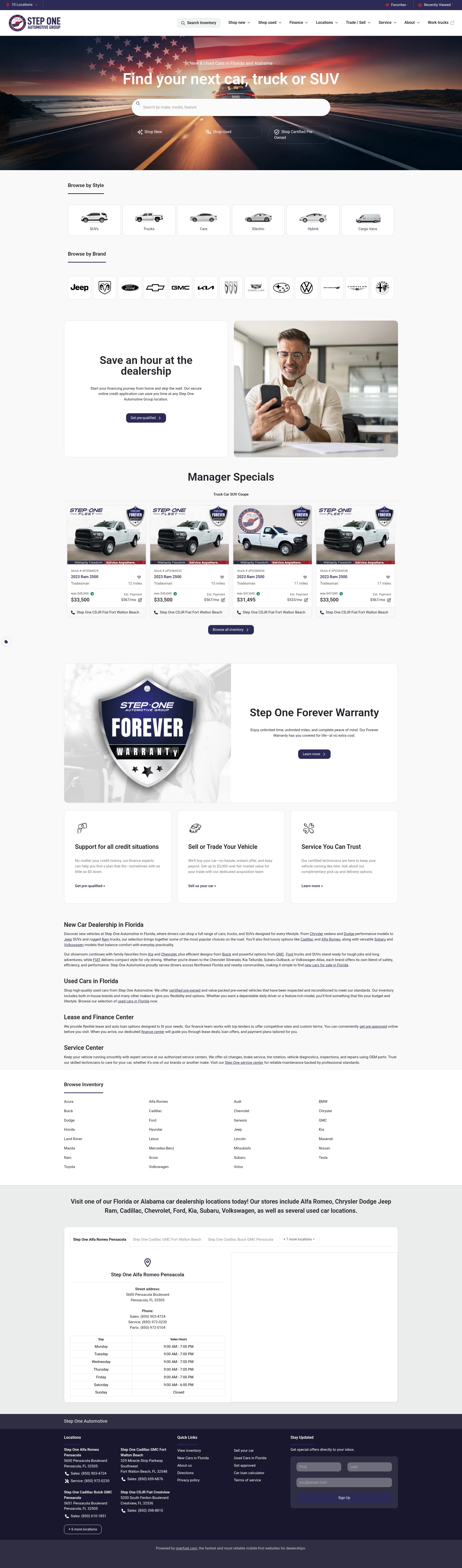 Screenshot of steponeautomotive.com