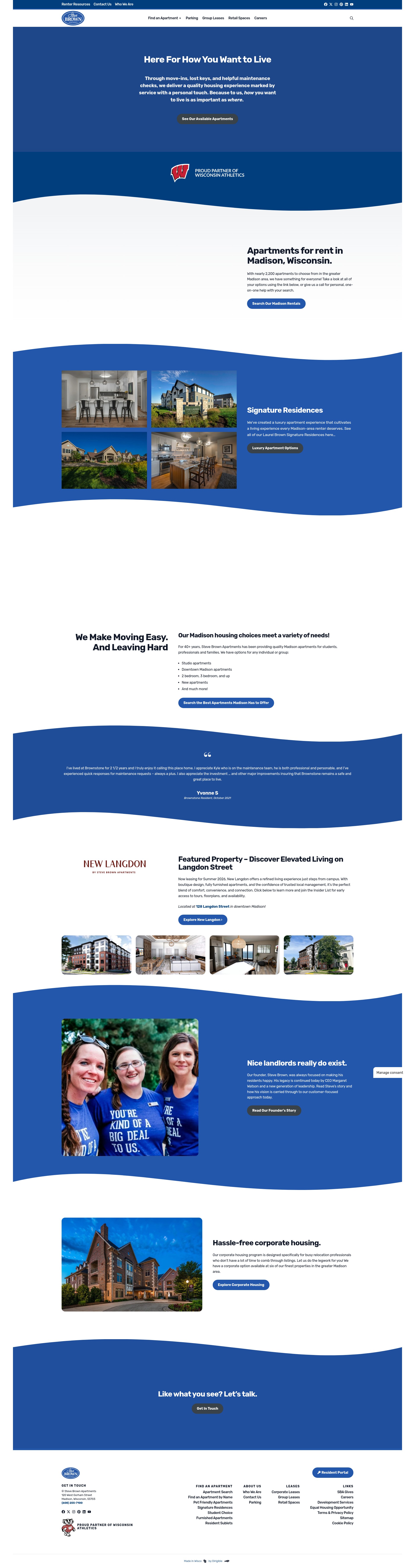 Screenshot of stevebrownapts.com