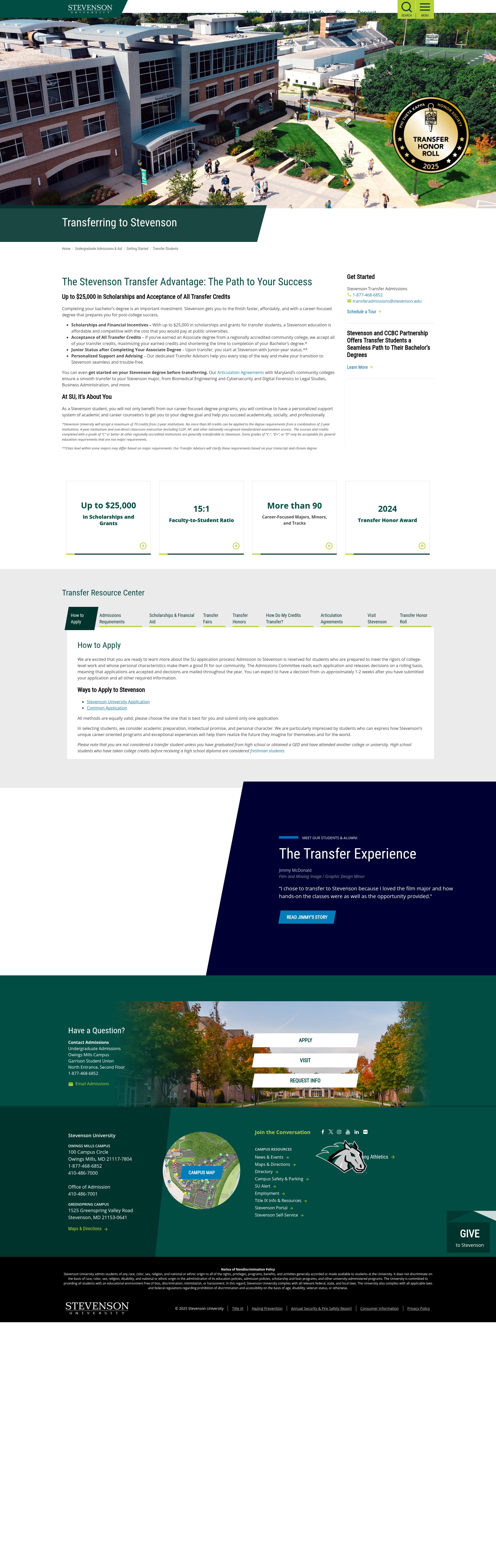 Screenshot of stevenson.edu