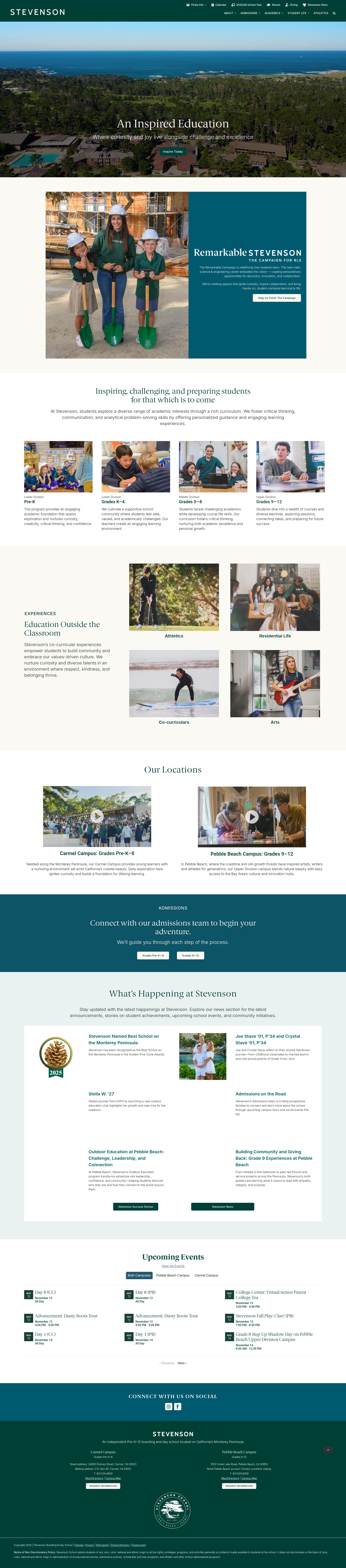 Screenshot of stevensonschool.org