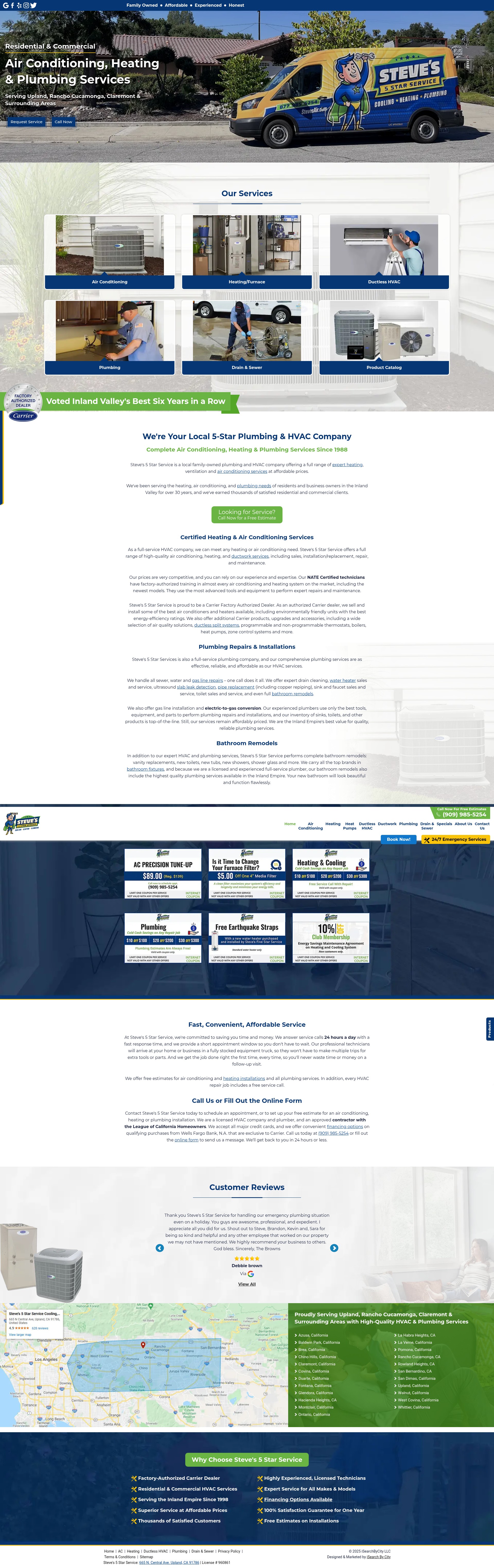 Screenshot of stevesair.com